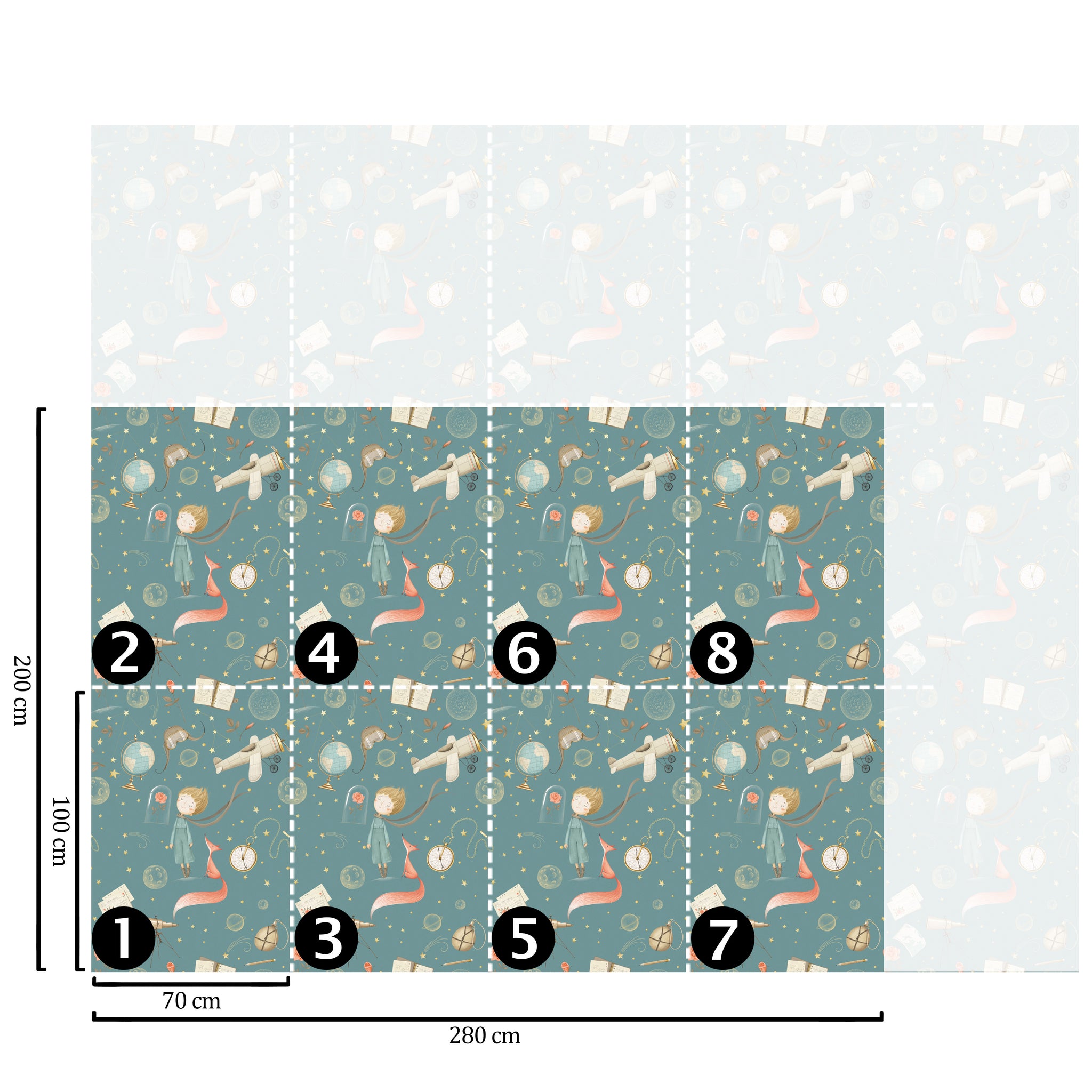Carta da Parati Il Piccolo Principe - 8 fogli - 5,60 mq