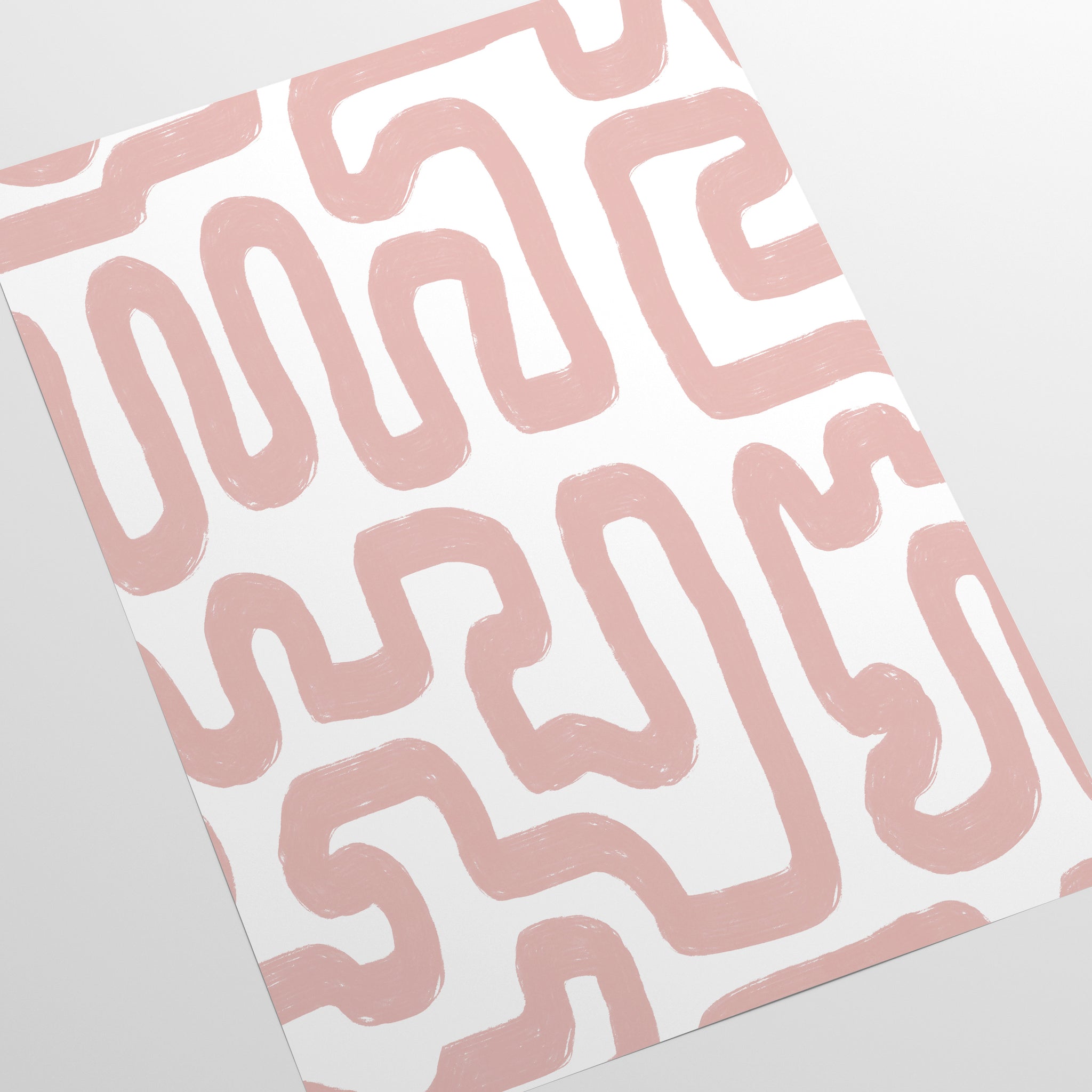 Carta da Parati Astratta Bianca e Rosa - 8 fogli - 5,60 mq