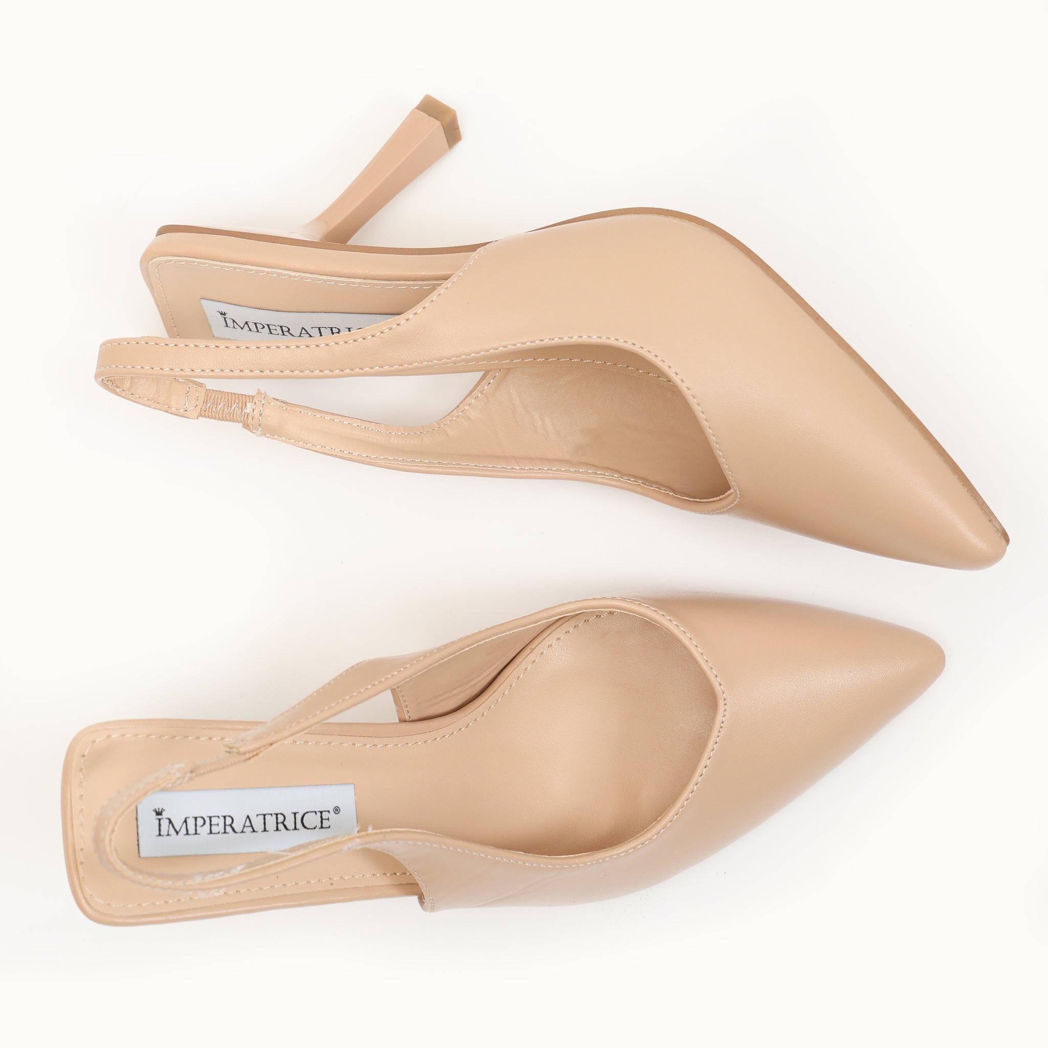 Dècolletè slingback in simil pelle Beige