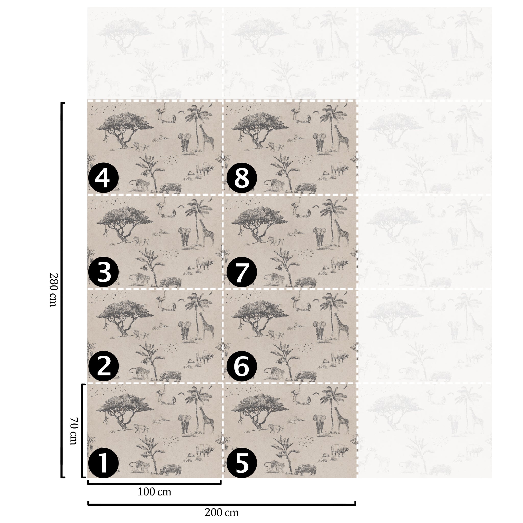 Carta da Parati Safari - 8 fogli - 5,60 mq