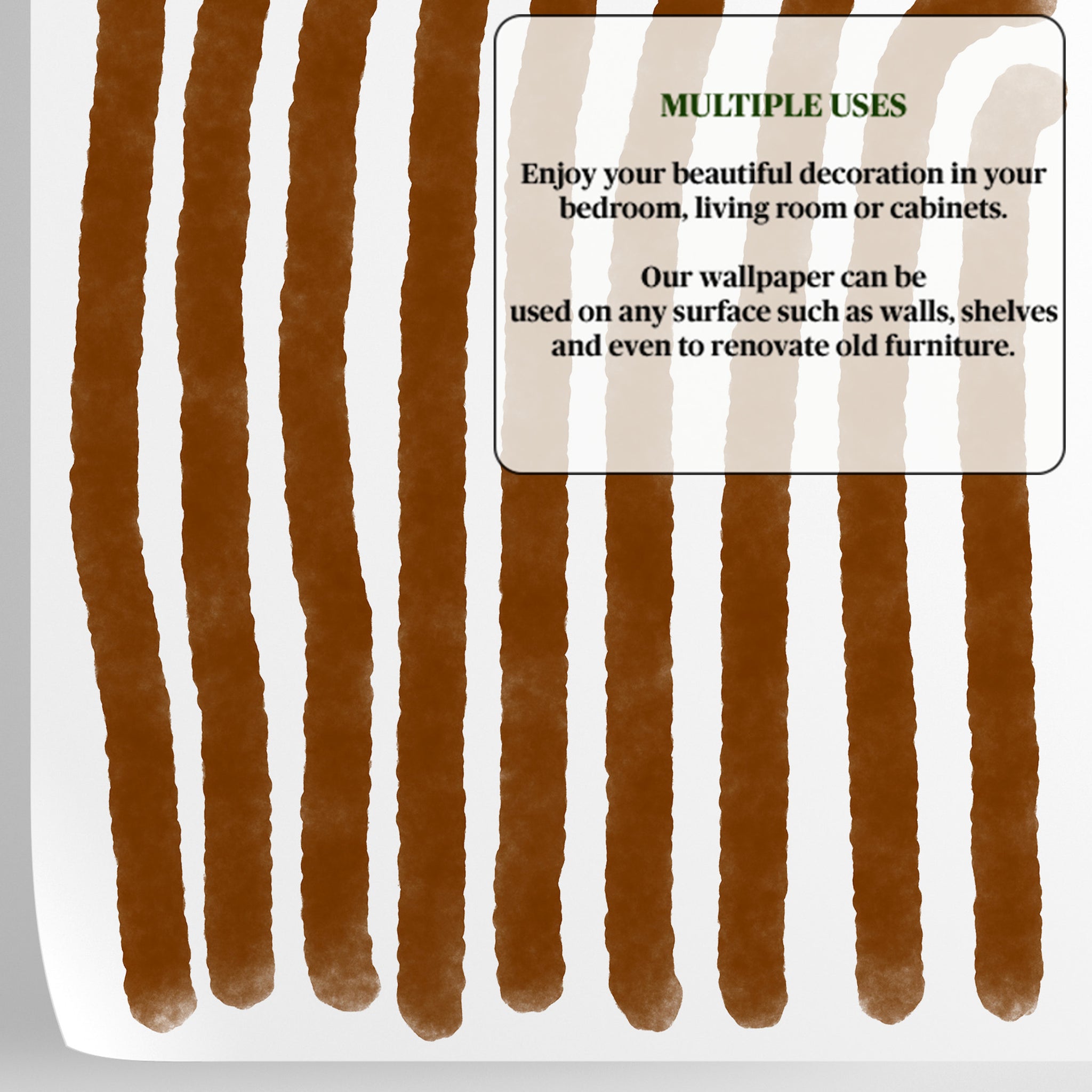 Carta da Parati Boho Tono Terra Marrone - Arte Murale Astratta e Minimalista - 2 rotoli di carta 90 cm x 260 cm - 4.68 mq