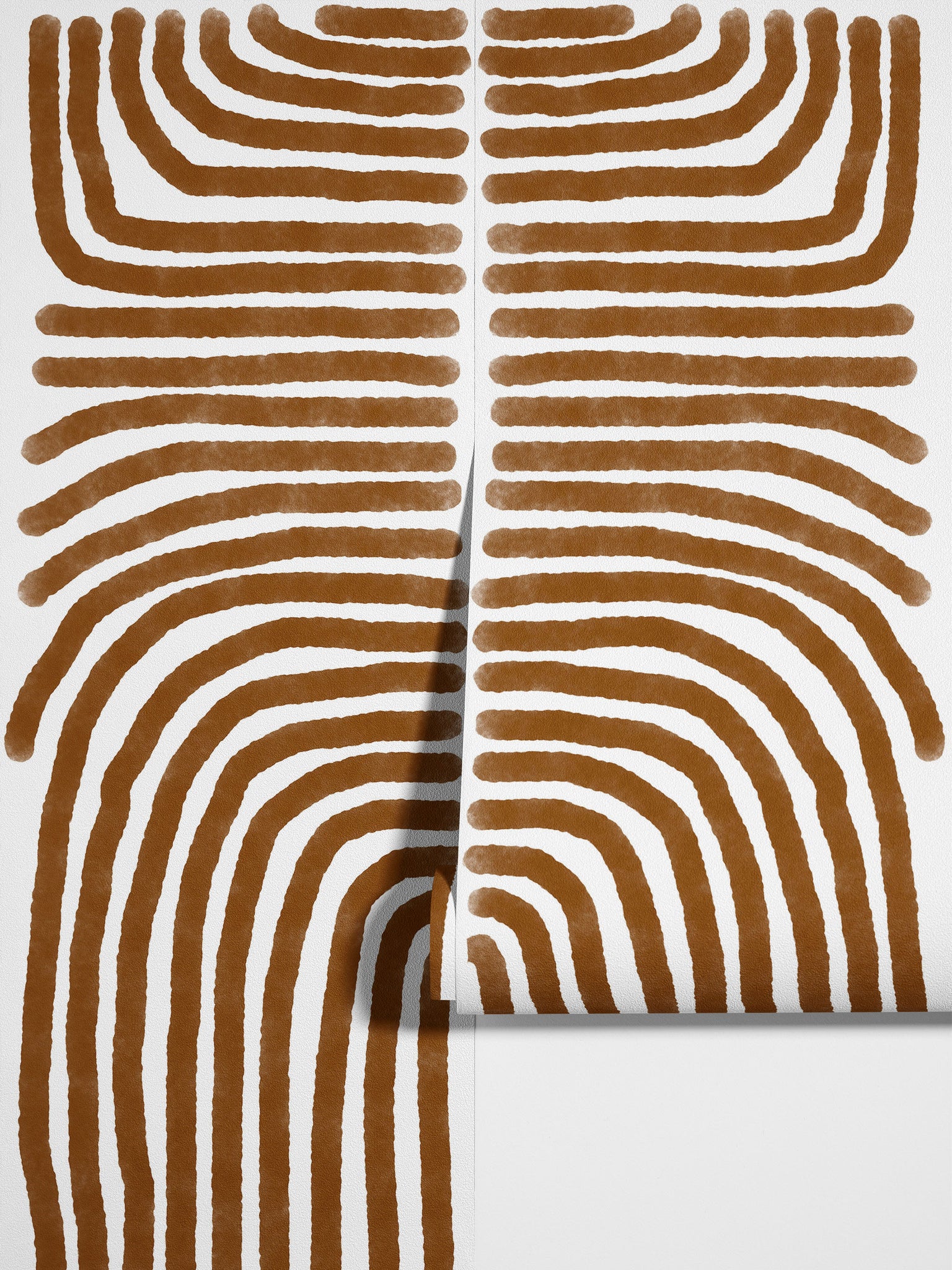 Carta da Parati Boho Tono Terra Marrone - Arte Murale Astratta e Minimalista - 2 rotoli di carta 90 cm x 260 cm - 4.68 mq