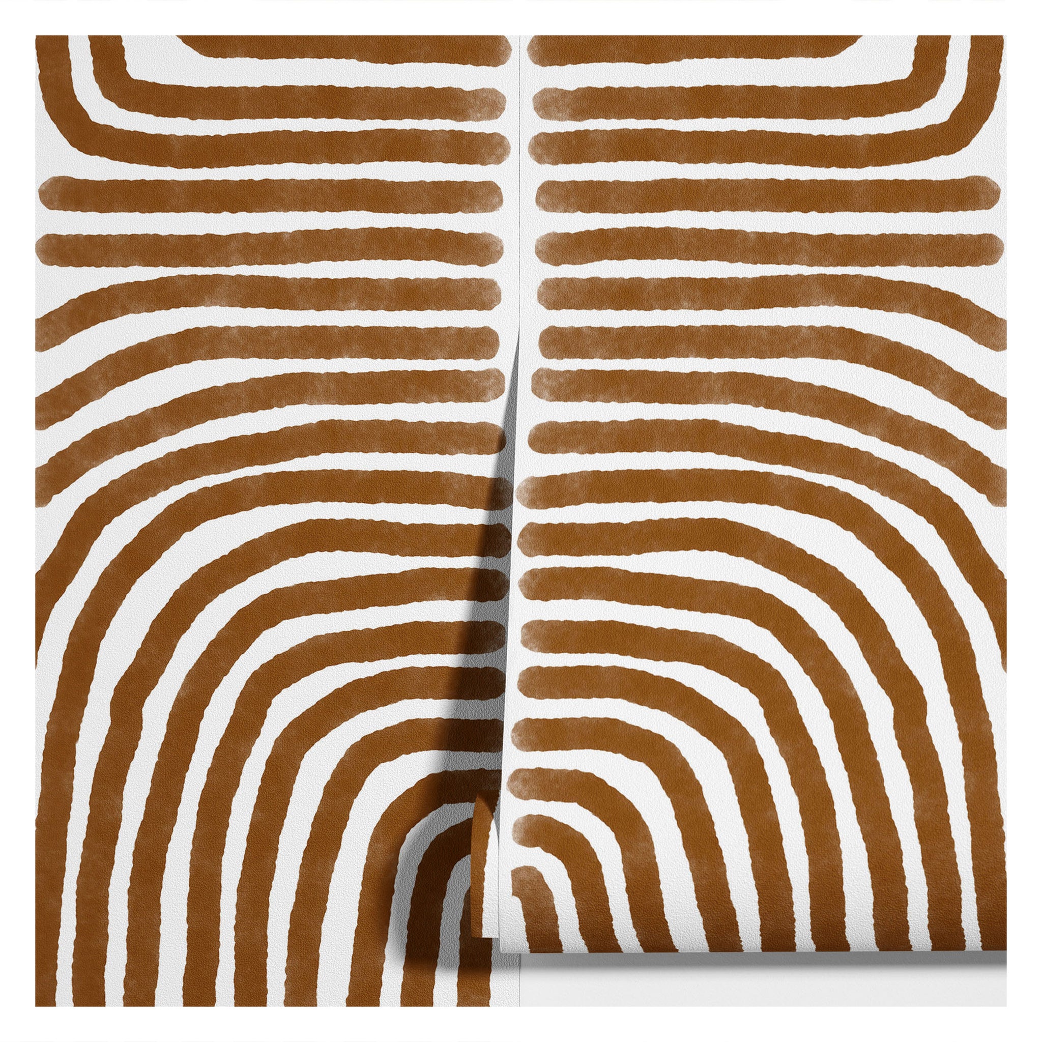 Carta da Parati Boho Tono Terra Marrone - Arte Murale Astratta e Minimalista - 2 rotoli di carta 90 cm x 260 cm - 4.68 mq