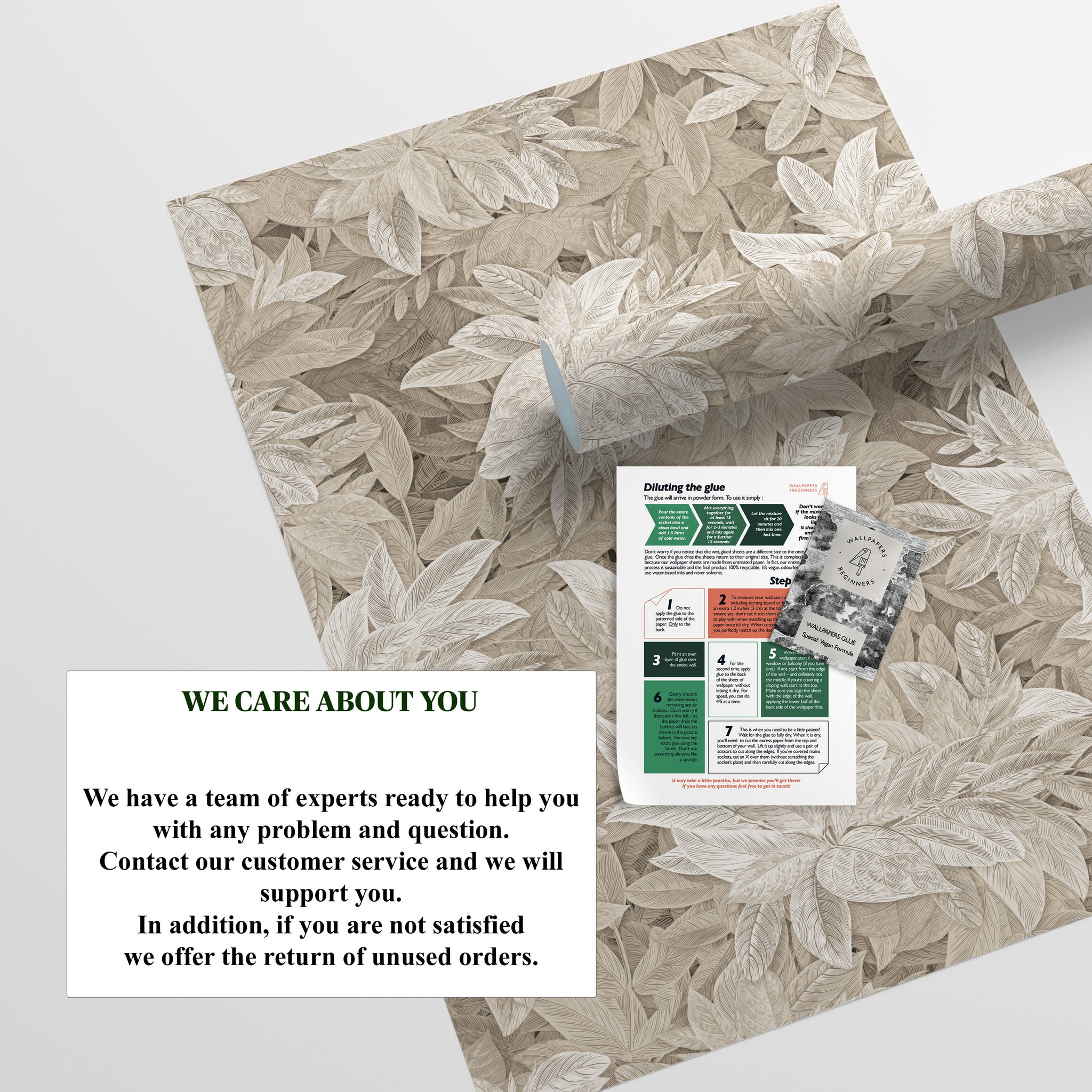 Carta da Parati Foglie Edera - 8 fogli - 5,60 mq