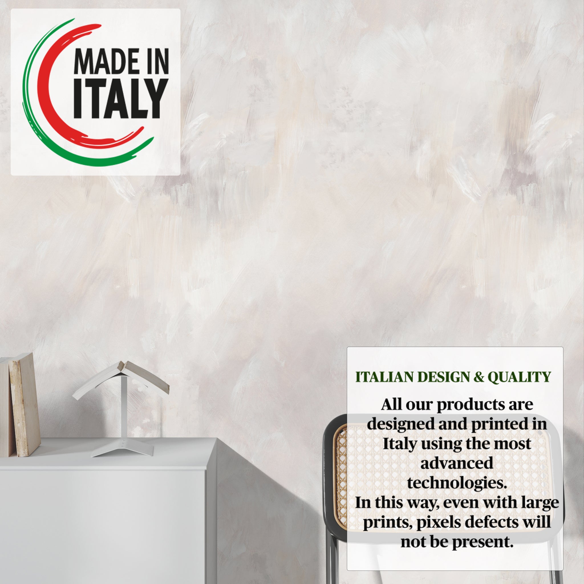 Carta da Parati Stucco Veneziano Beige e Tortora - 8 fogli - 5,60 mq