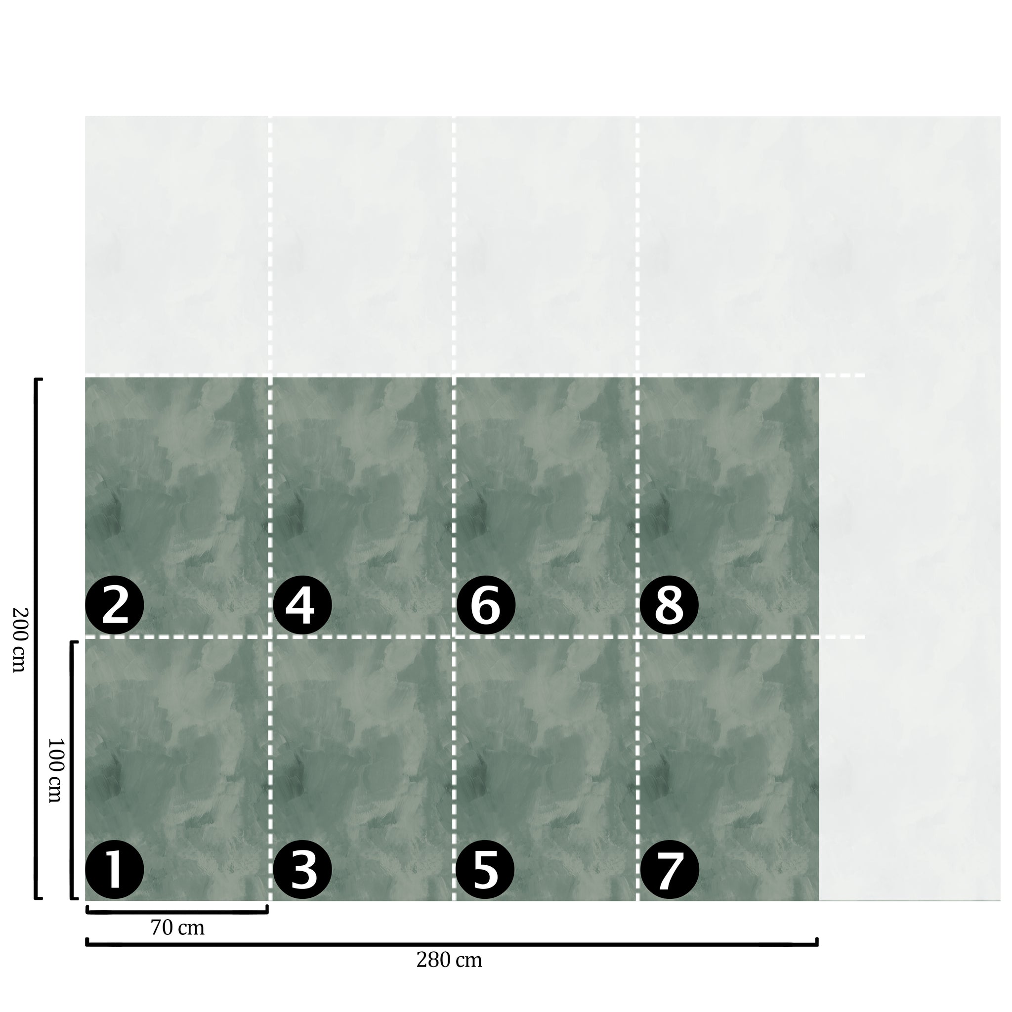 Carta da Parati Stucco Veneziano Verde - 8 fogli - 5,60 mq