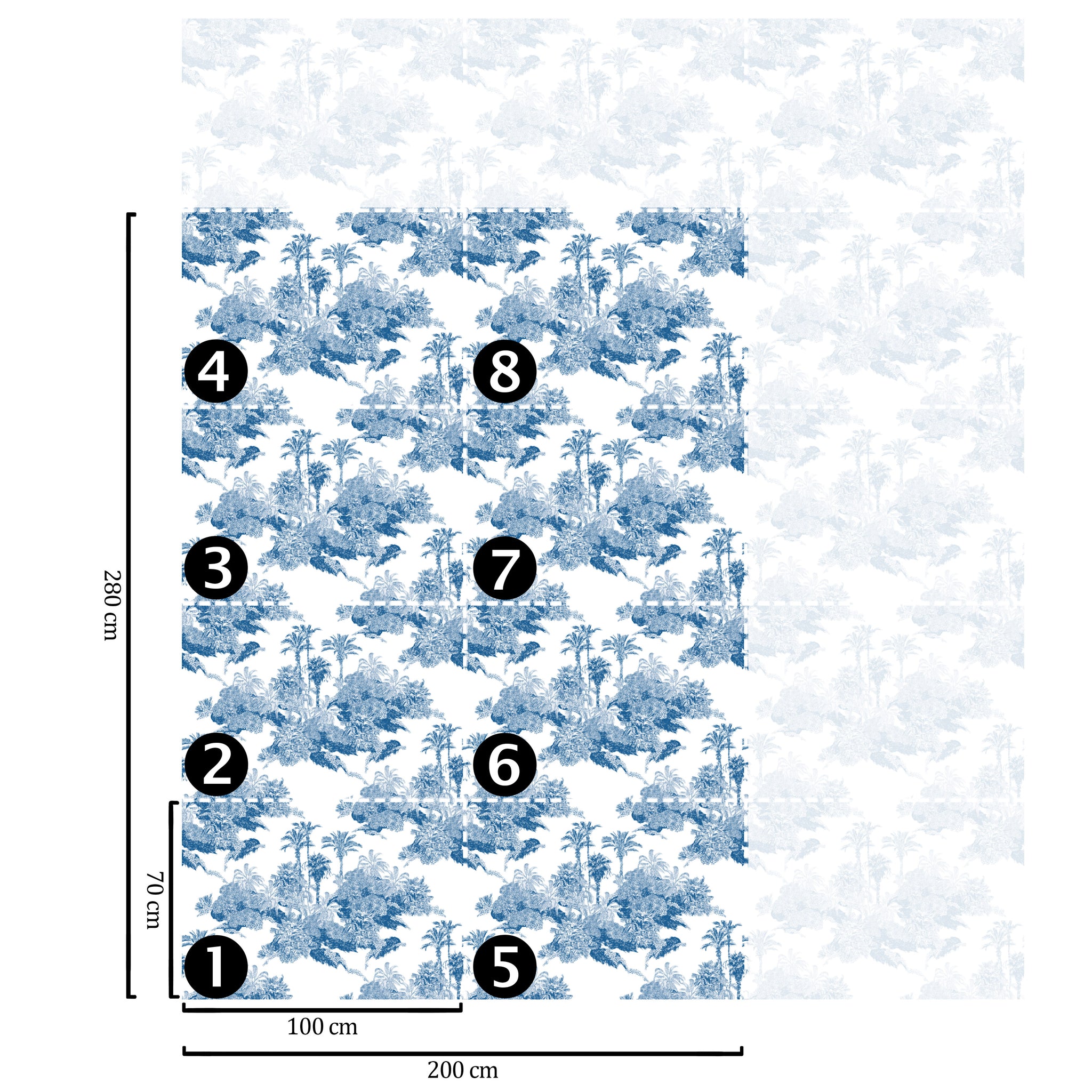 Carta da Parati Toile de Jouy - 8 fogli - 5,60 mq