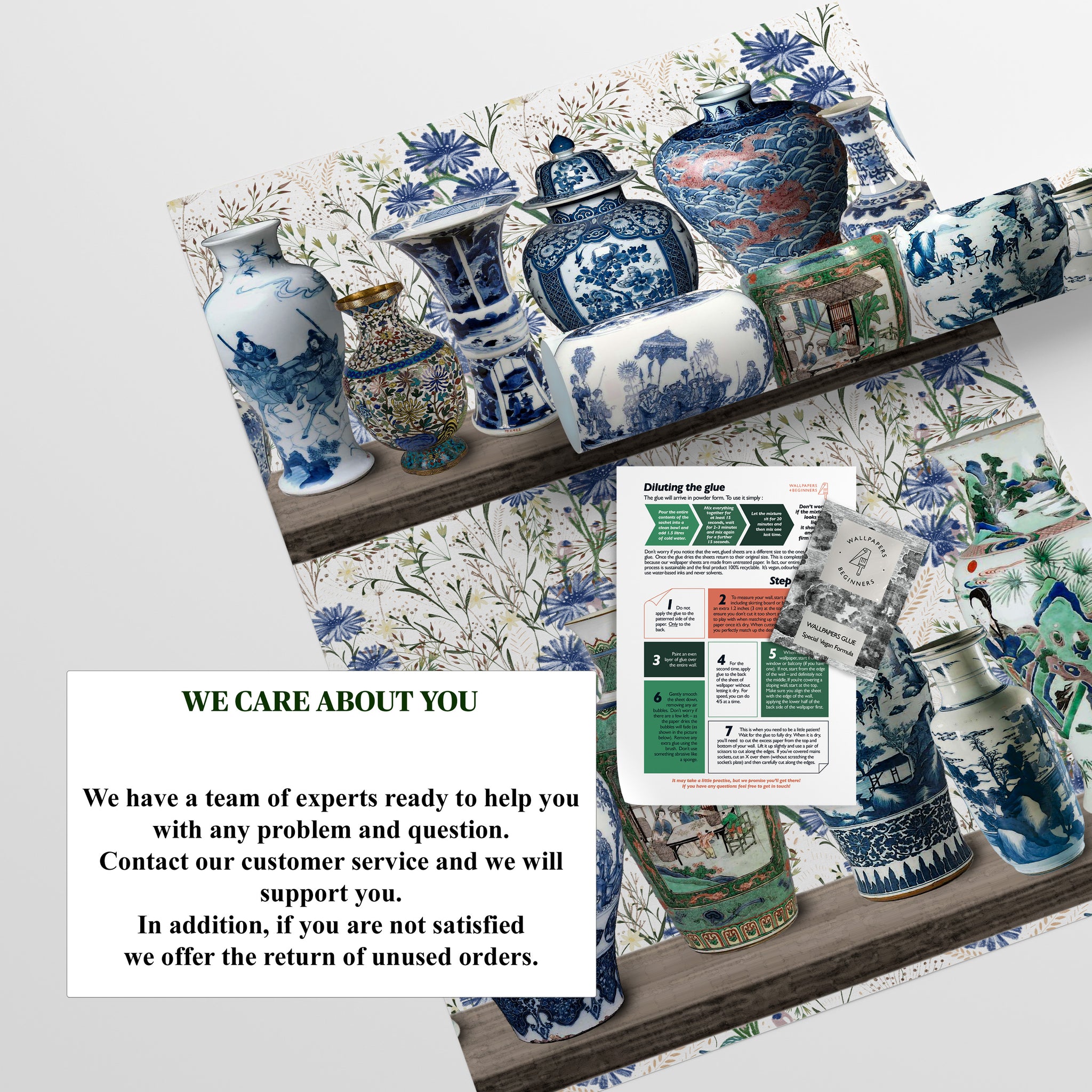 Carta da Parati Vasi Cinesi - 8 fogli - 5,60 mq