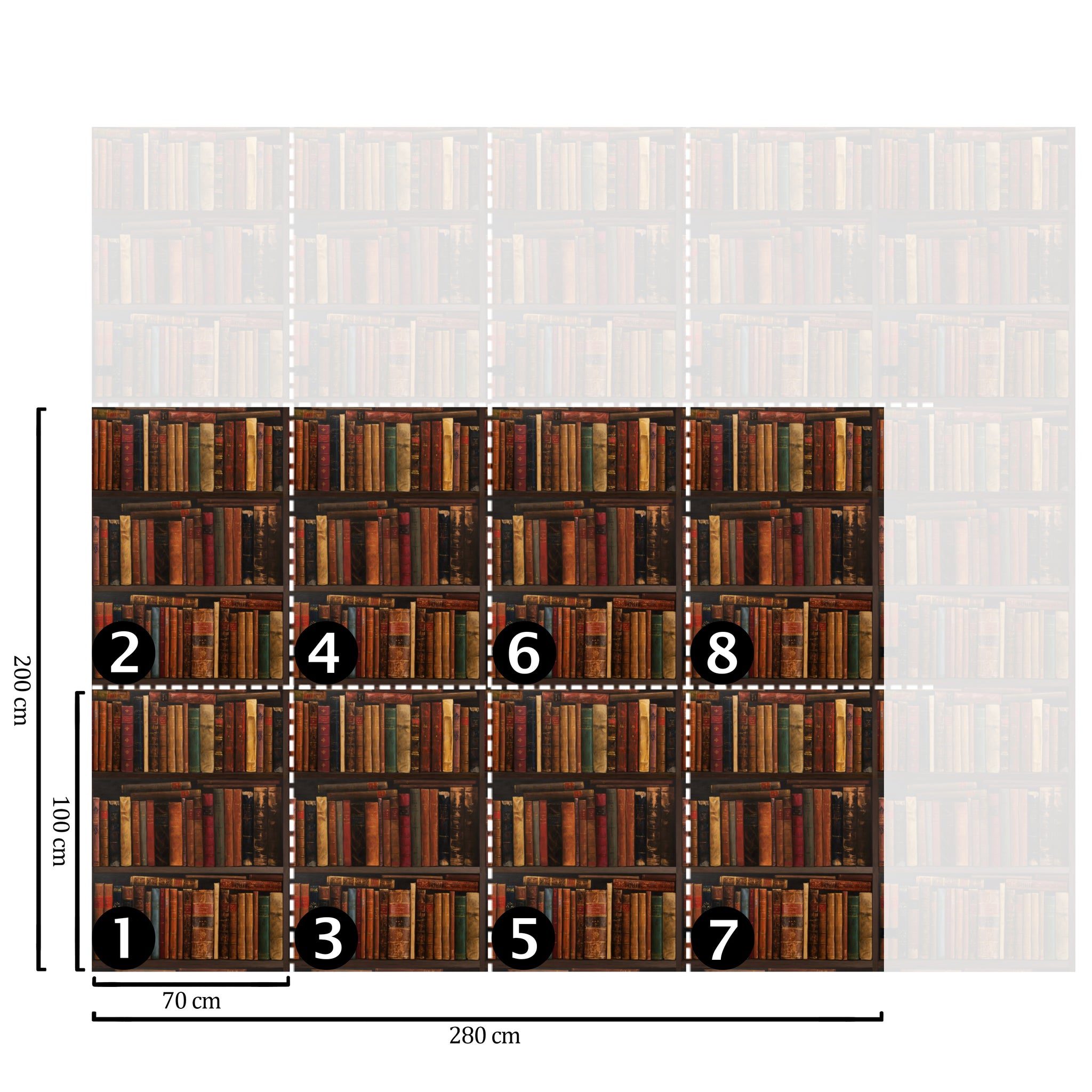 Carta da Parati Biblioteca - 8 fogli - 5,60 mq