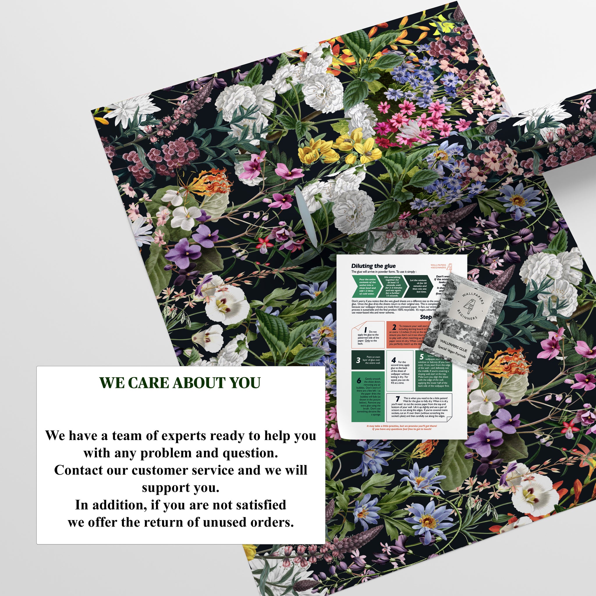 Carta da Parati Fiori Botanici - 8 fogli - 5,60 mq