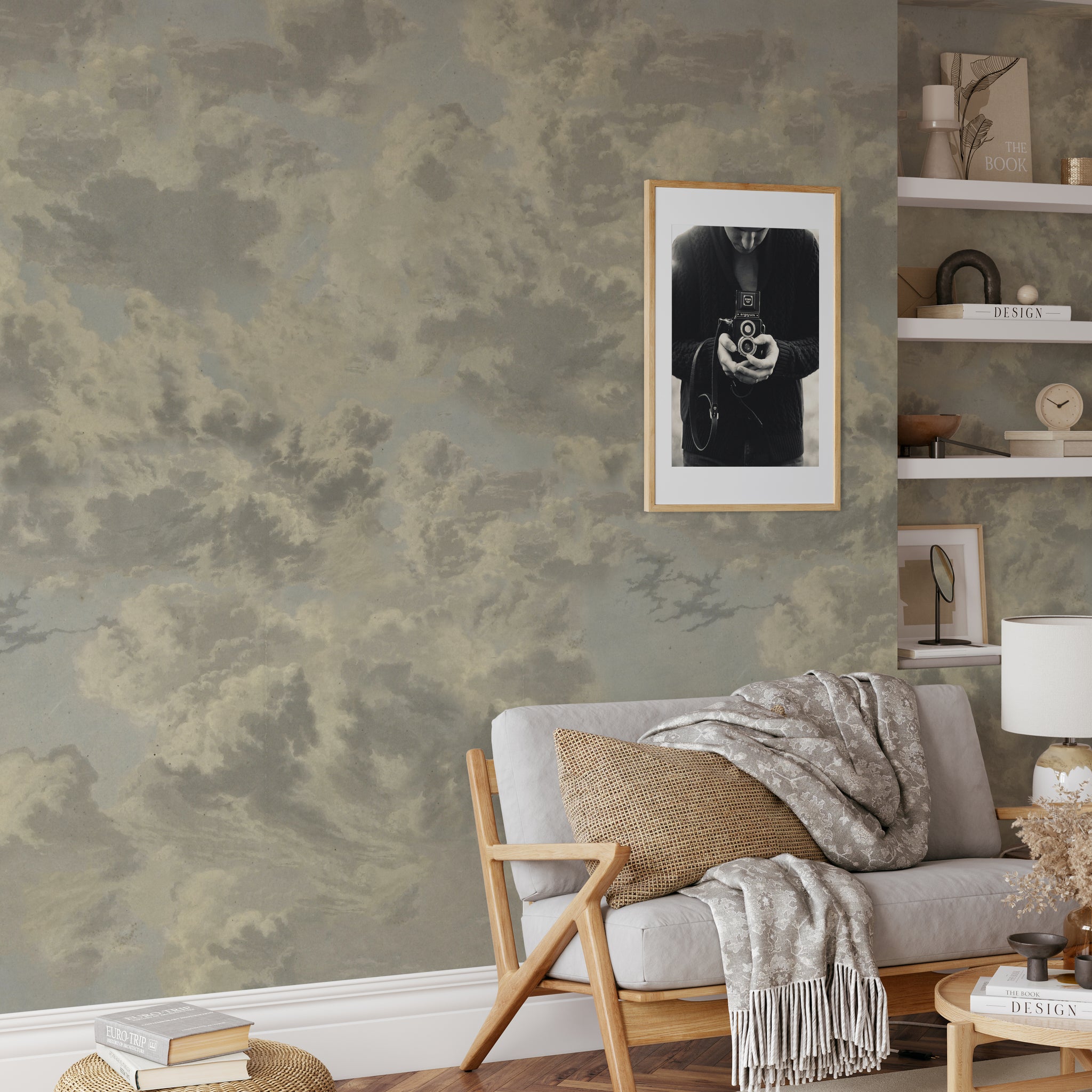 Carta da Parati Nuvole Vintage - 2 rotoli di carta 90 cm x 260 cm - 4.68 mq