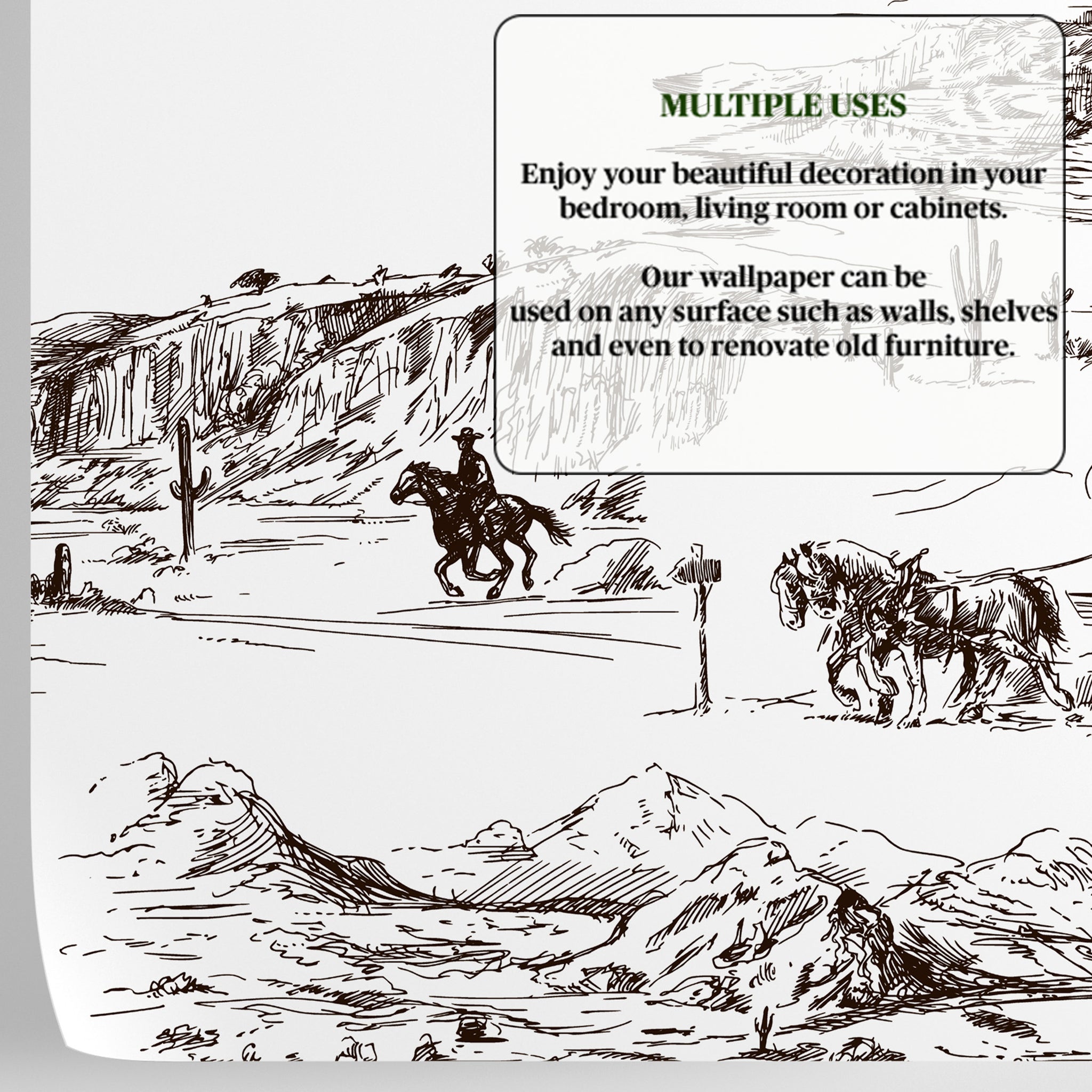 Carta da Parati Western - 8 fogli - 5,60 mq