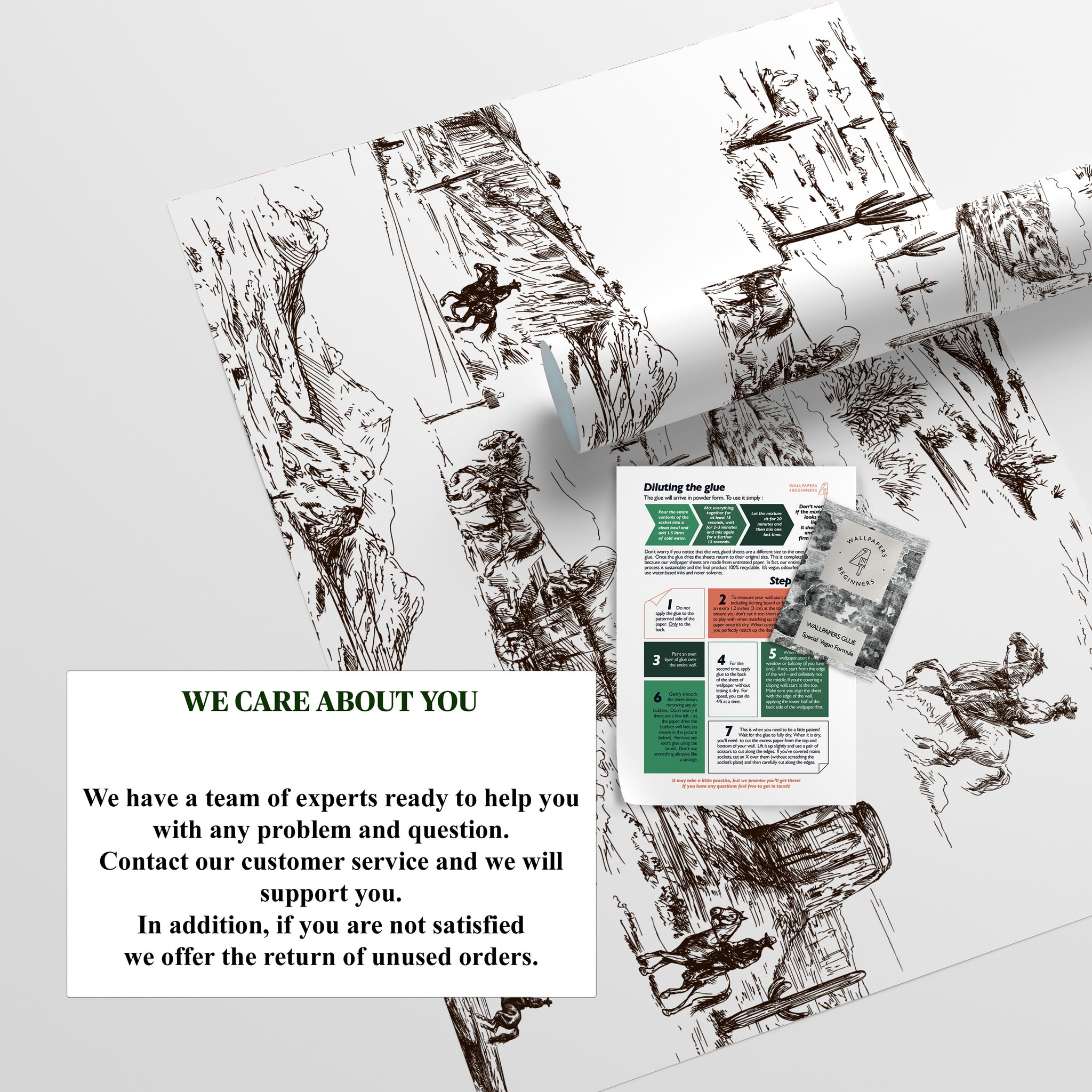 Carta da Parati Western - 8 fogli - 5,60 mq