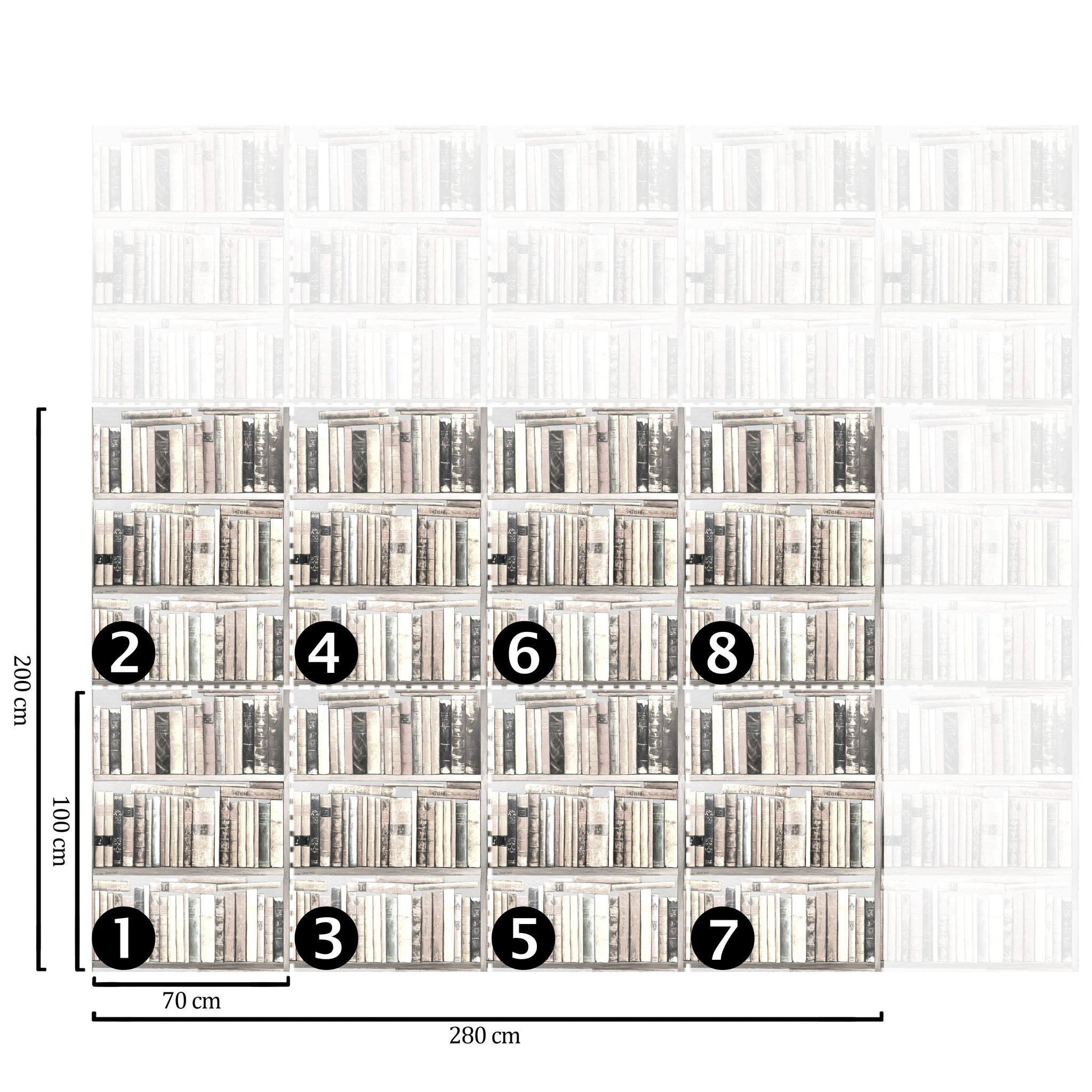 Carta da Parati Libri Bianchi - 8 fogli - 5,60 mq