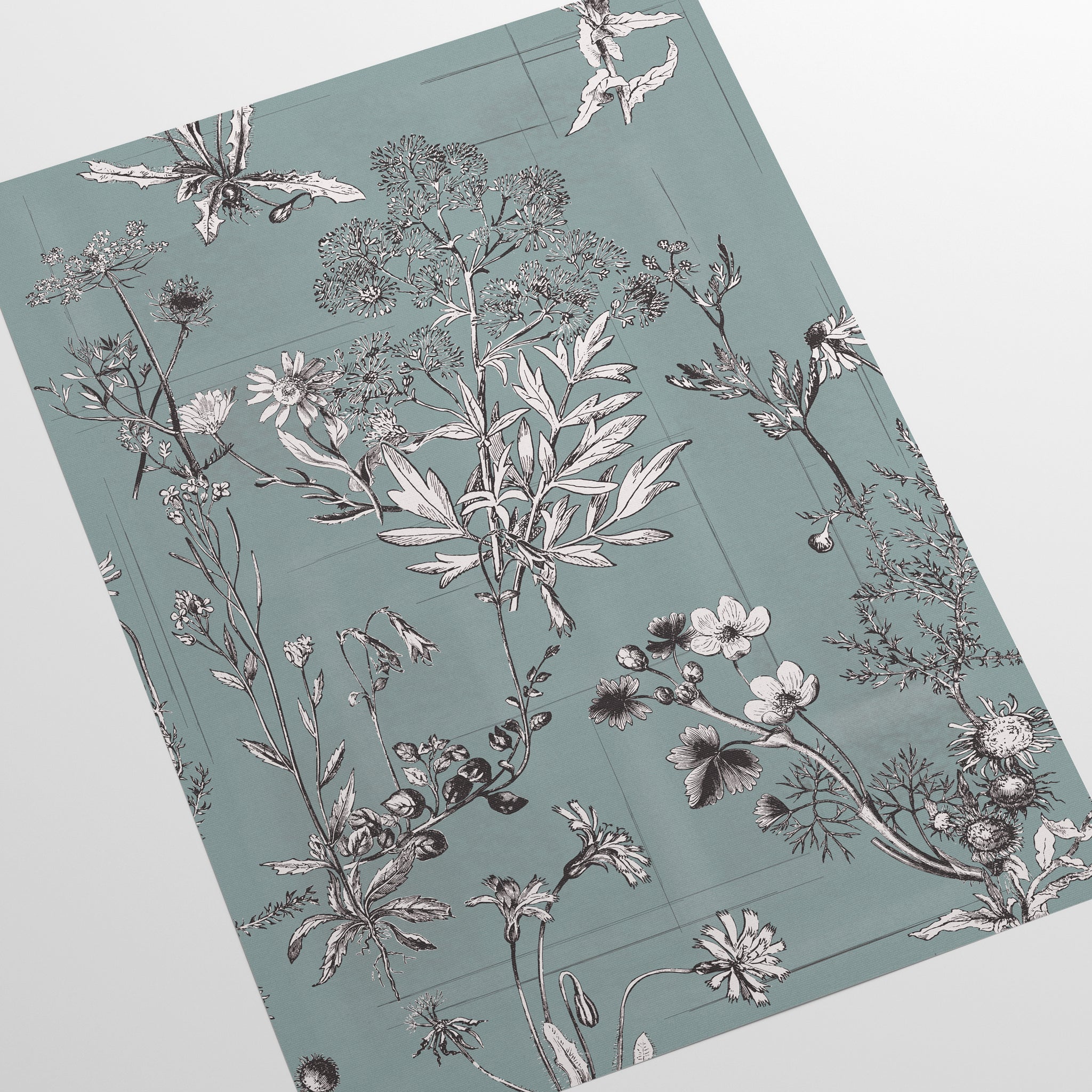 Carta da Parati Illustrazioni Floreali - 8 fogli - 5,60 mq