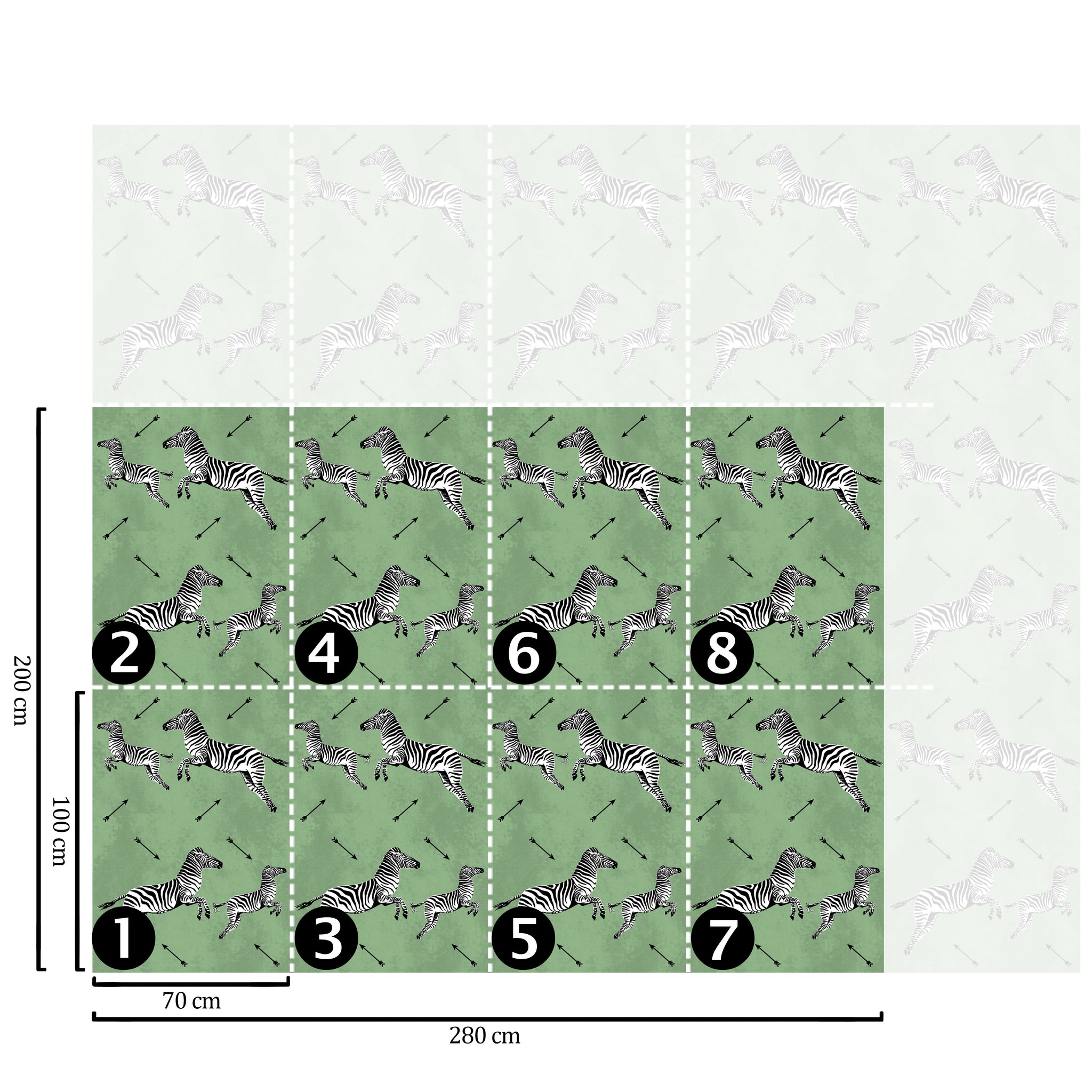 Carta da Parati Zebra - 8 fogli - 5,60 mq