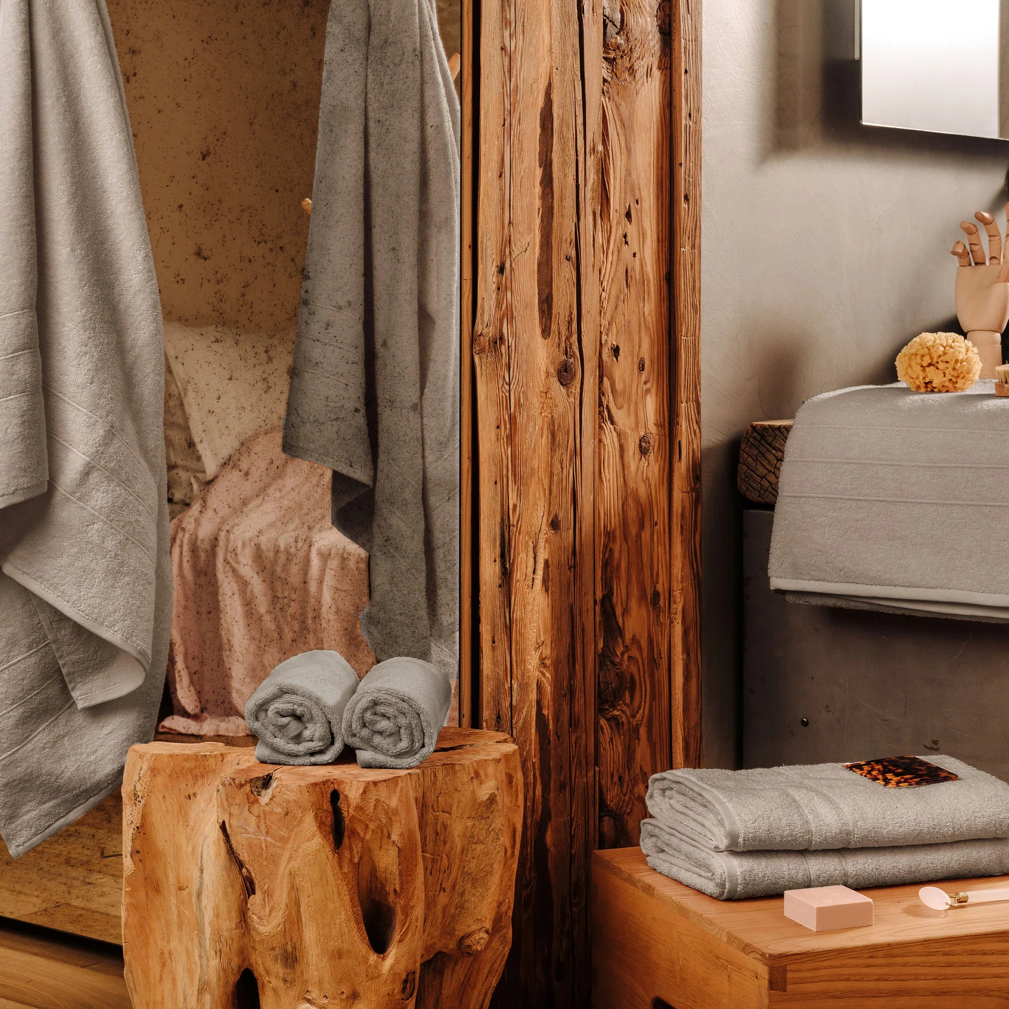 Viso, mani, corpo Grigio Cotone classico
