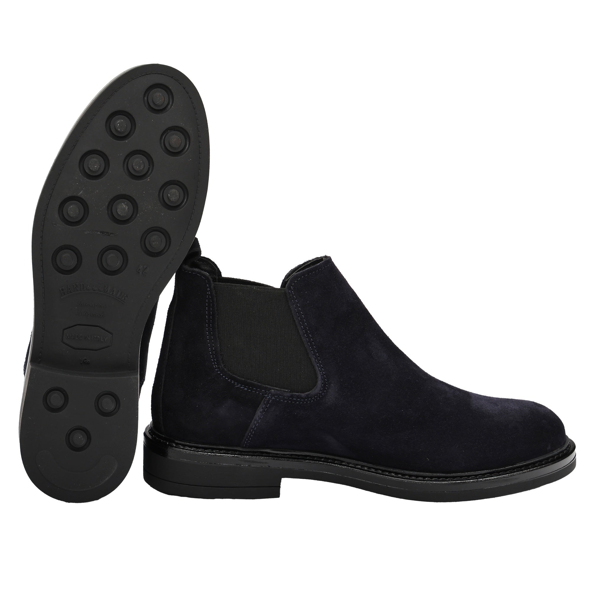 Beatles in camoscio con fascia elastica Blu