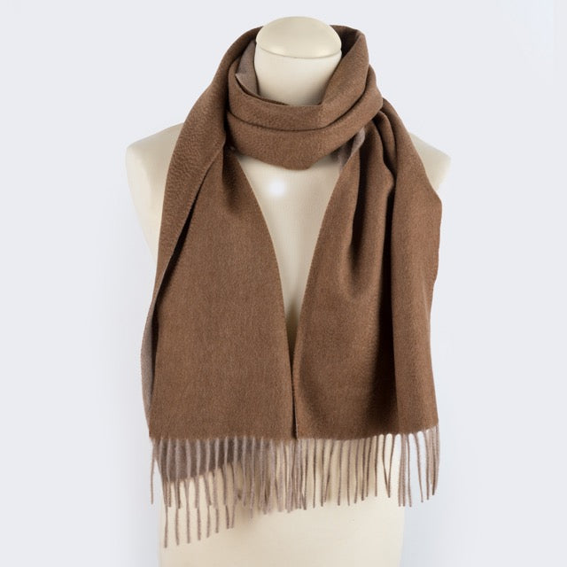 Sciarpa "Biella Frange" colore castagna
