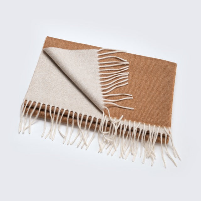 Sciarpa  "Biella Frange"colore vicuna