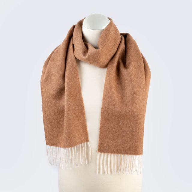 Sciarpa  "Biella Frange"colore vicuna