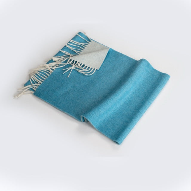 Sciarpa "Biella Frange" colore  wedgewood