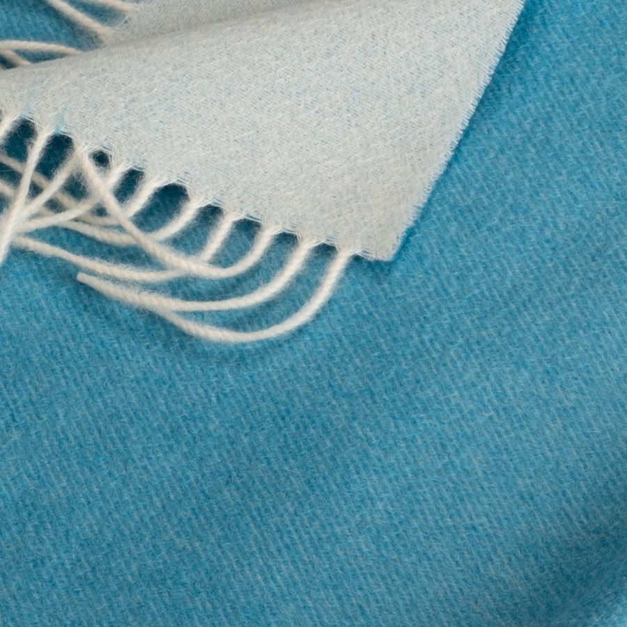 Sciarpa "Biella Frange" colore  wedgewood