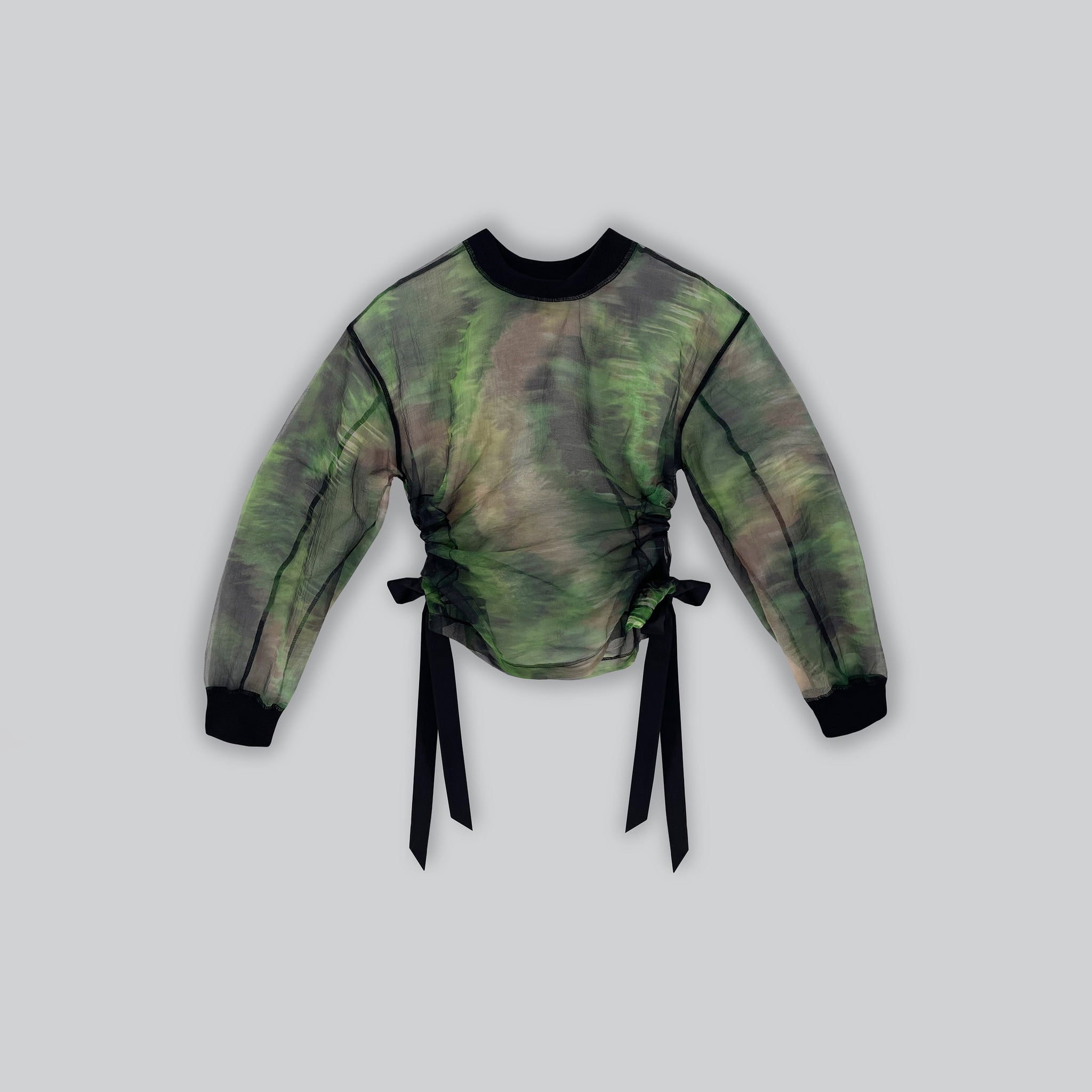 Tie Dye Print Cut-Out Organza Jumper