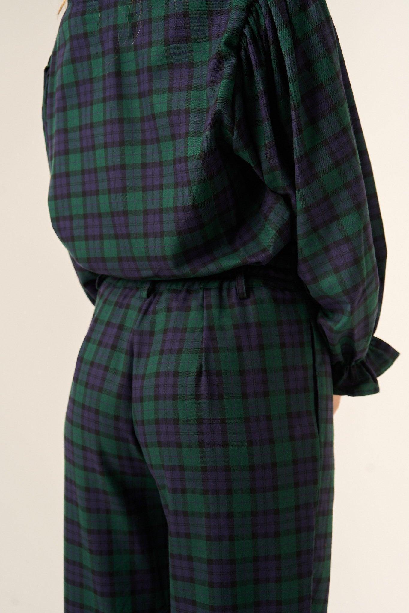 Pantaloni Alia verdi e blu navy