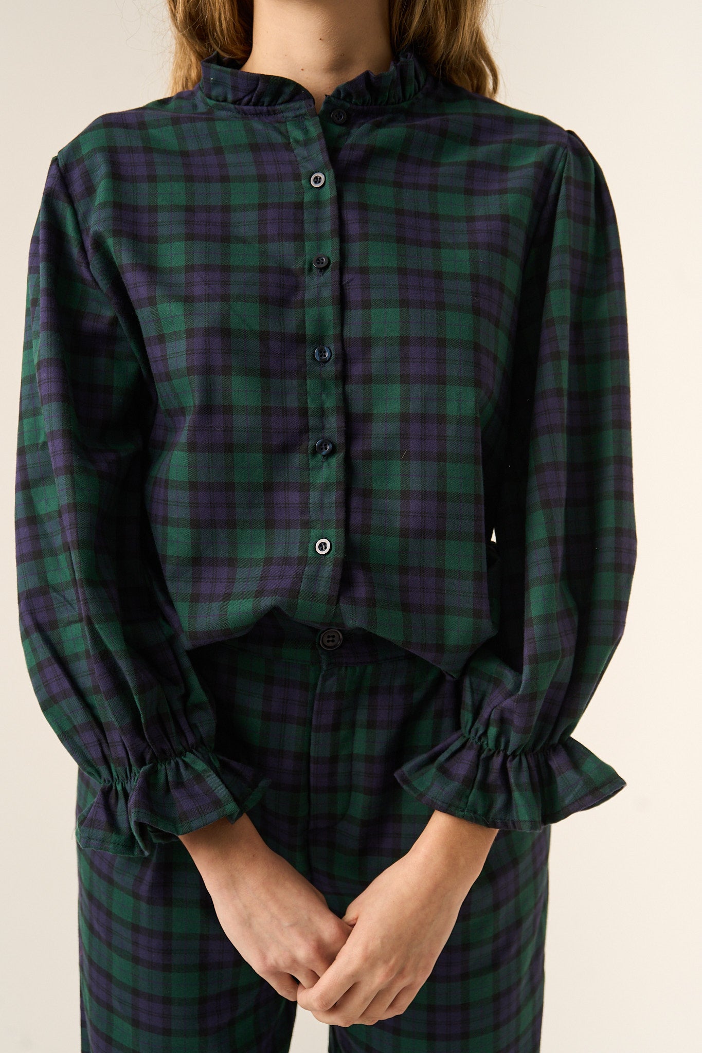Camicetta Alia verde e blu navy