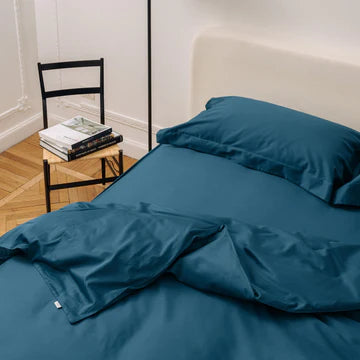 Copripiumino Raso - Blu Petrolio