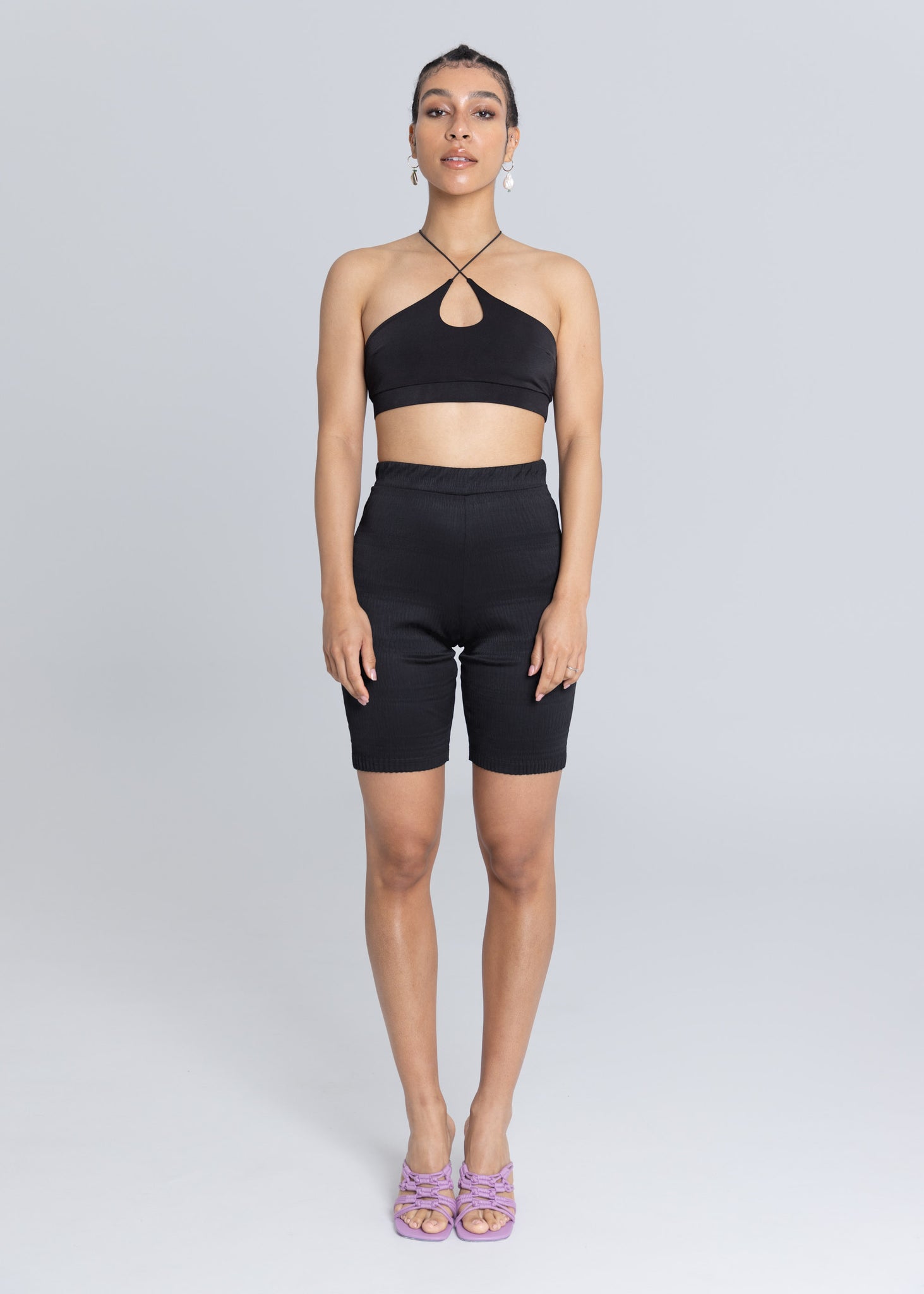 Bralette con taglio incrociato - Nero