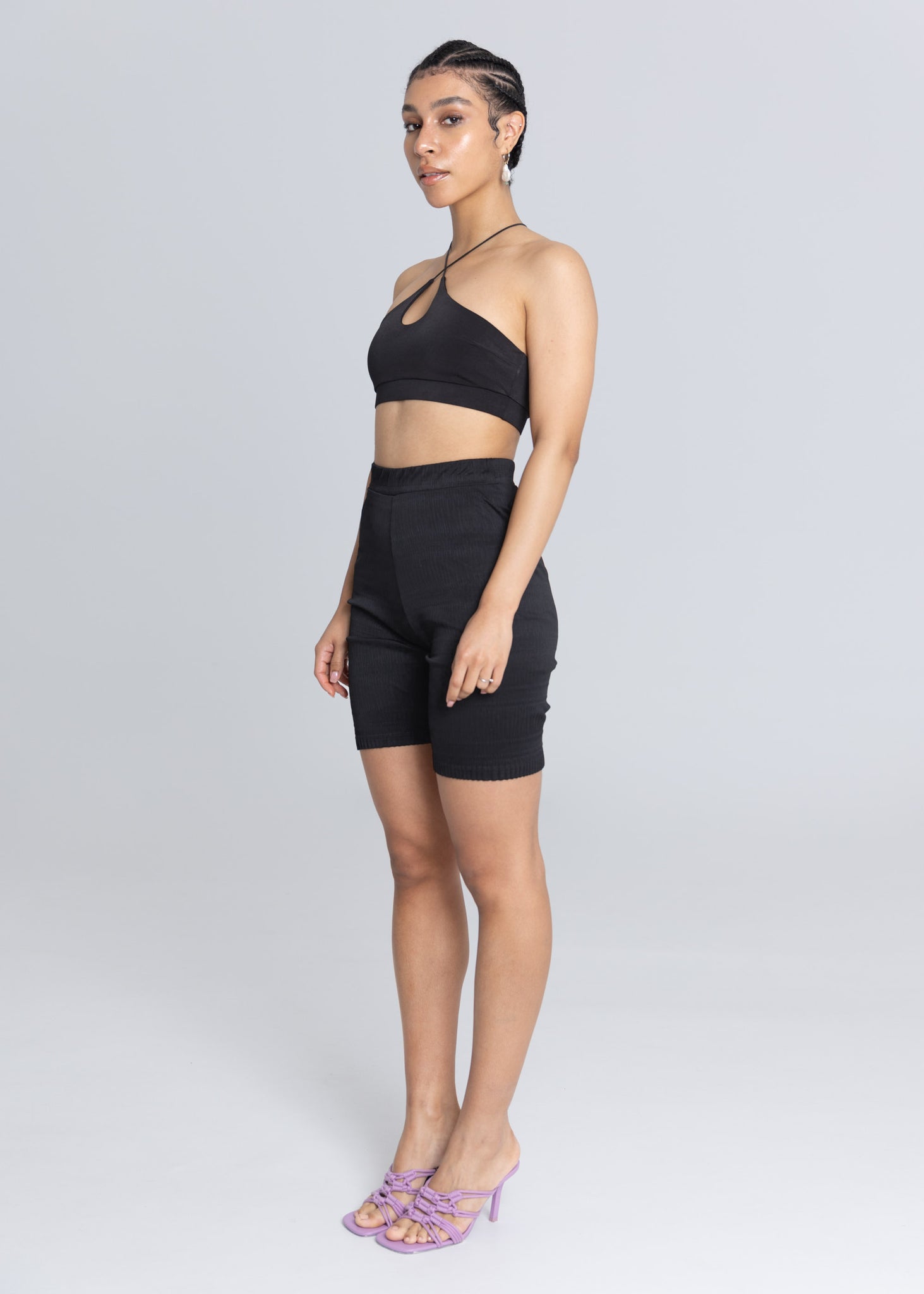 Bralette con taglio incrociato - Nero