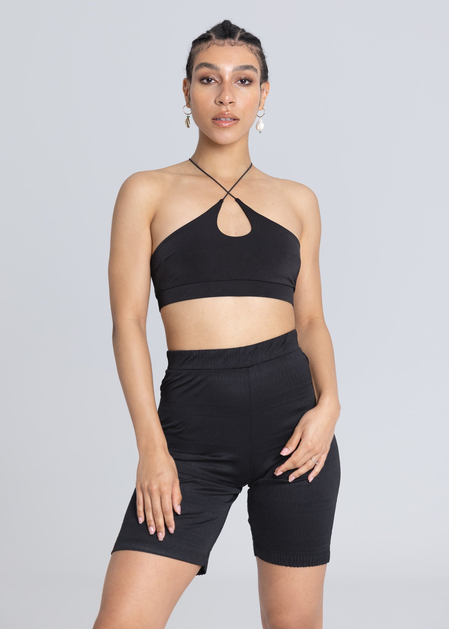 Bralette con taglio incrociato - Nero