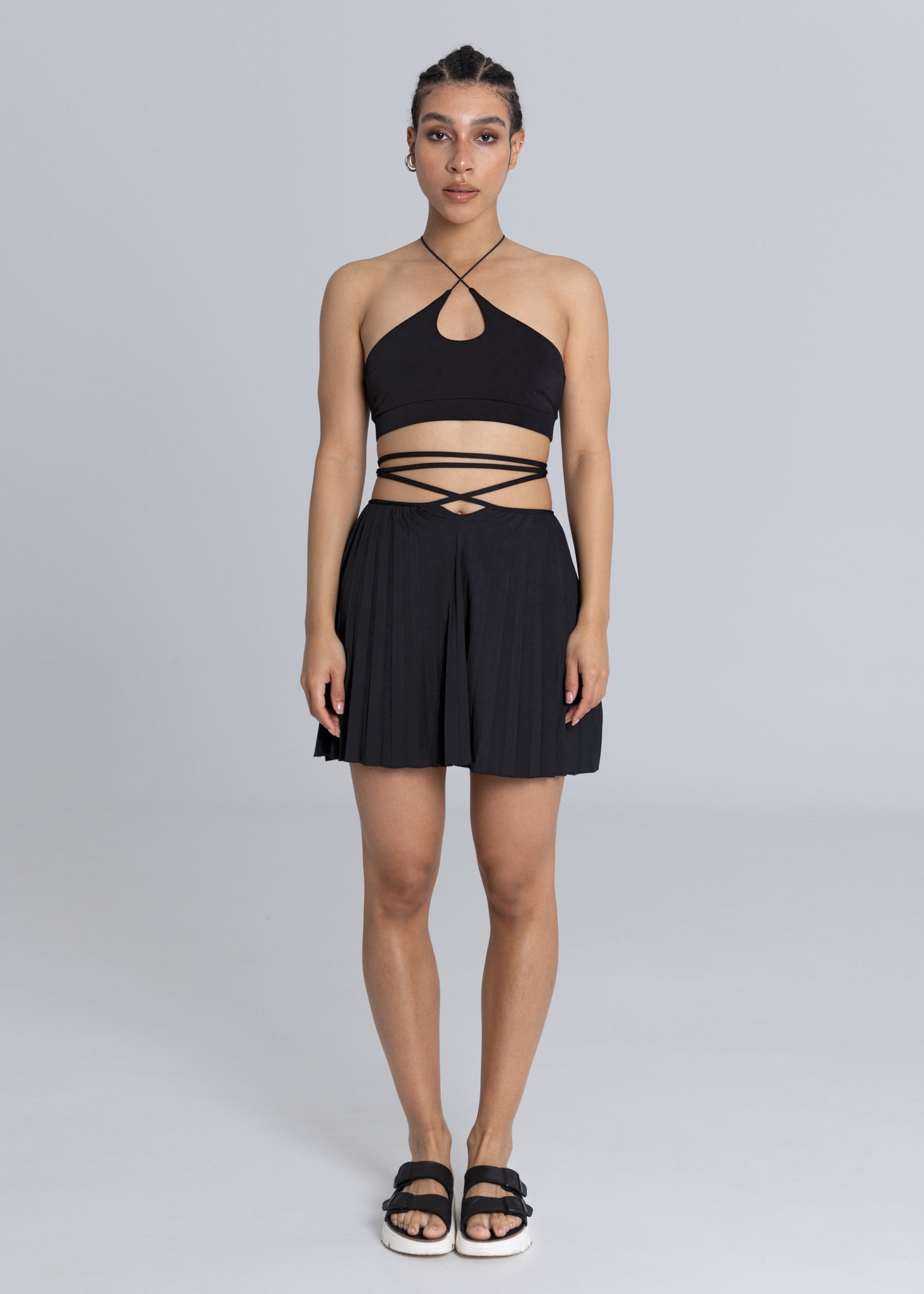 Bralette con taglio incrociato - Nero