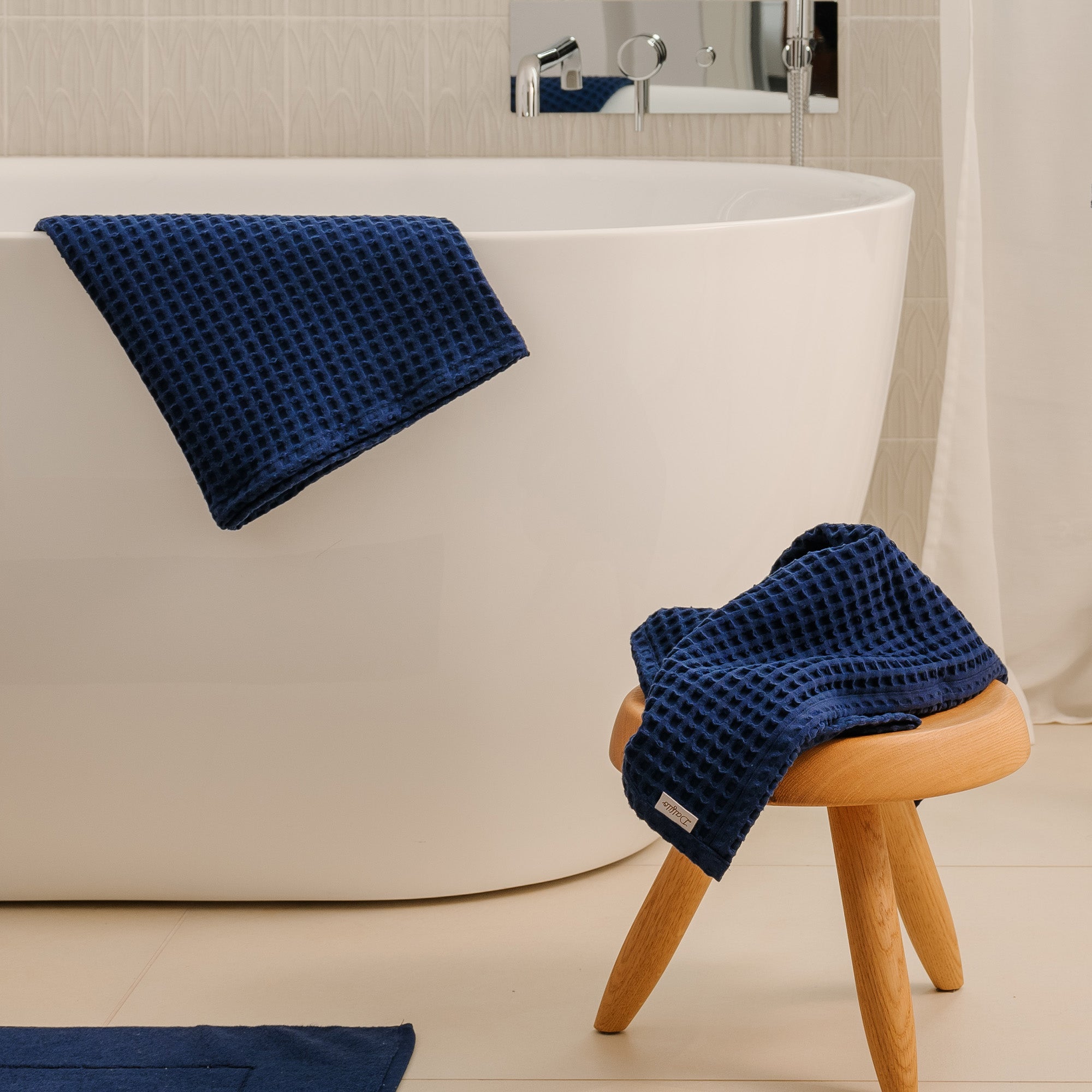 Viso e mani Linea nido d'ape Blu notte