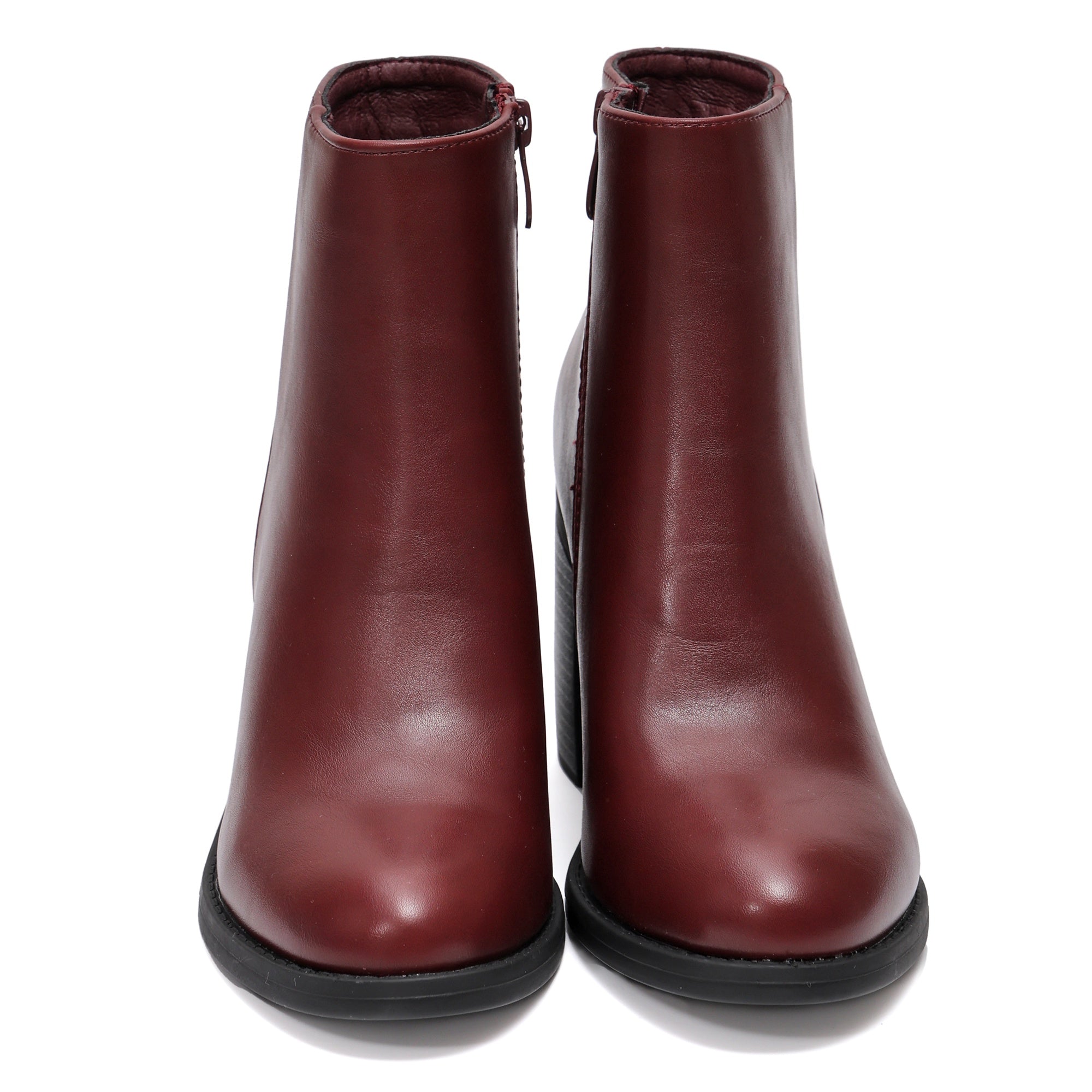 Stivaletto in simil pelle con tacco Bordeaux