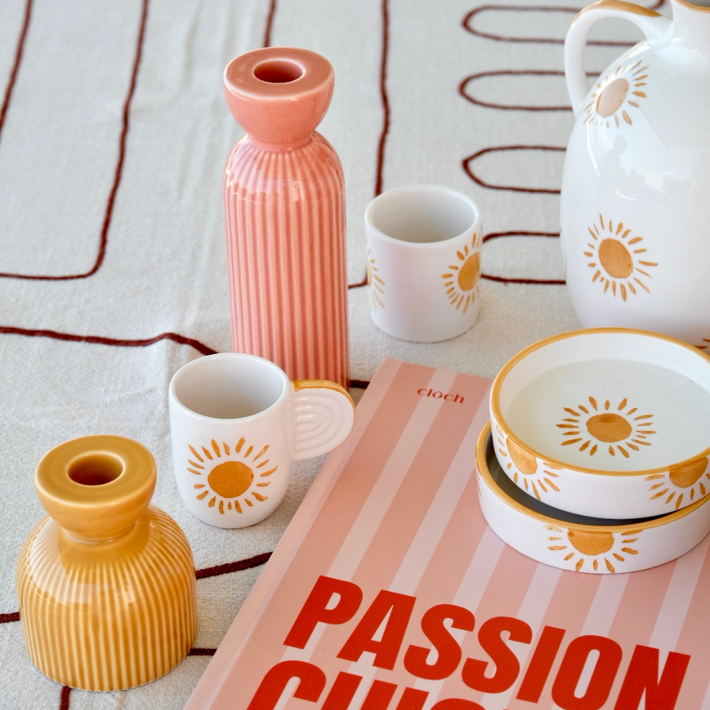 Portacandele in ceramica Lus M - Pesca