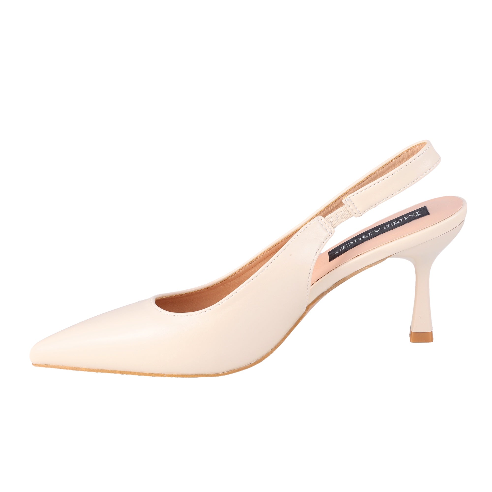 Decolletè in simil pelle tacco 7 cm Beige