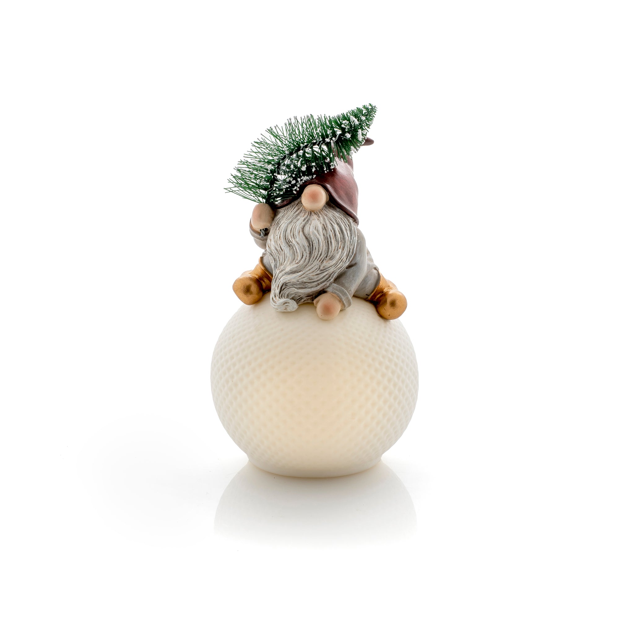 Courmayeur  - Decorazione in ceramica. Gnomo su palla con LED