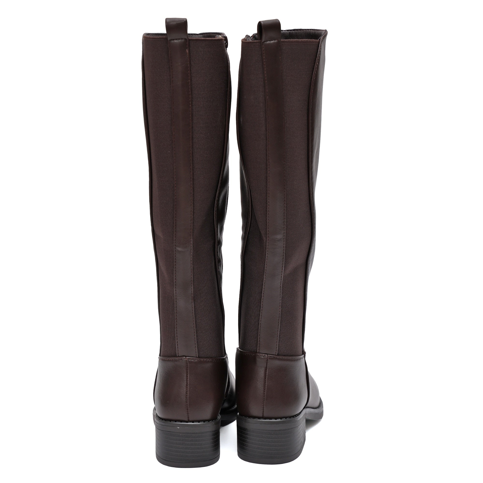 Stivale in simil pelle con elastico Marrone