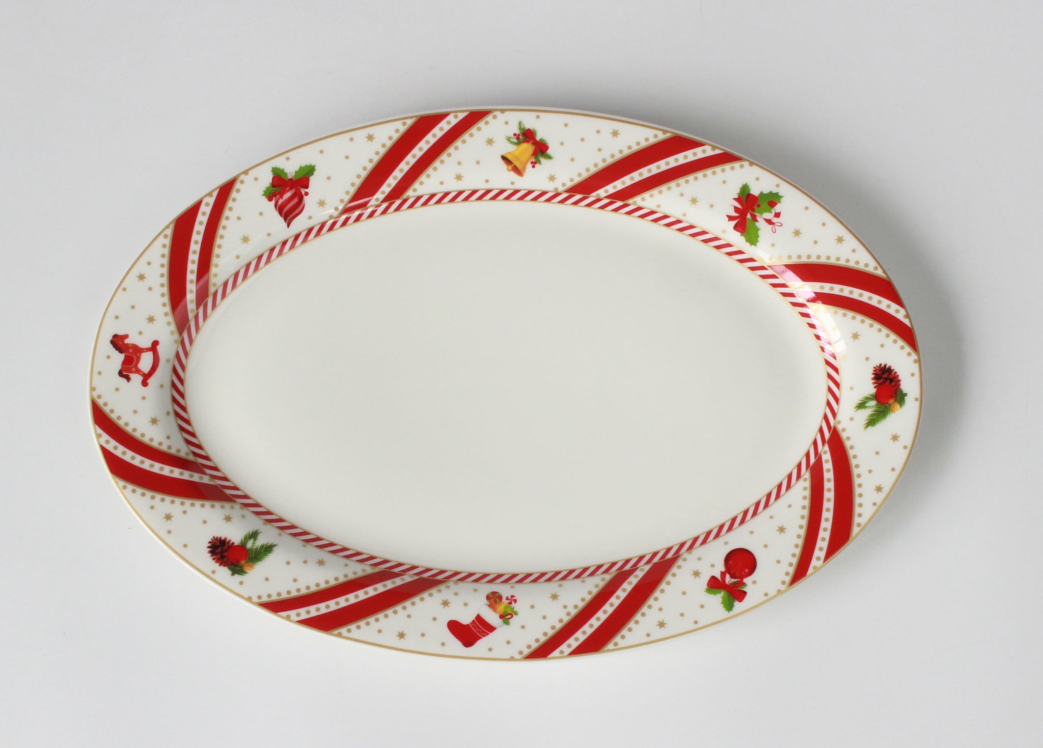 Candy Canes  - Piatto ovale in new bone china