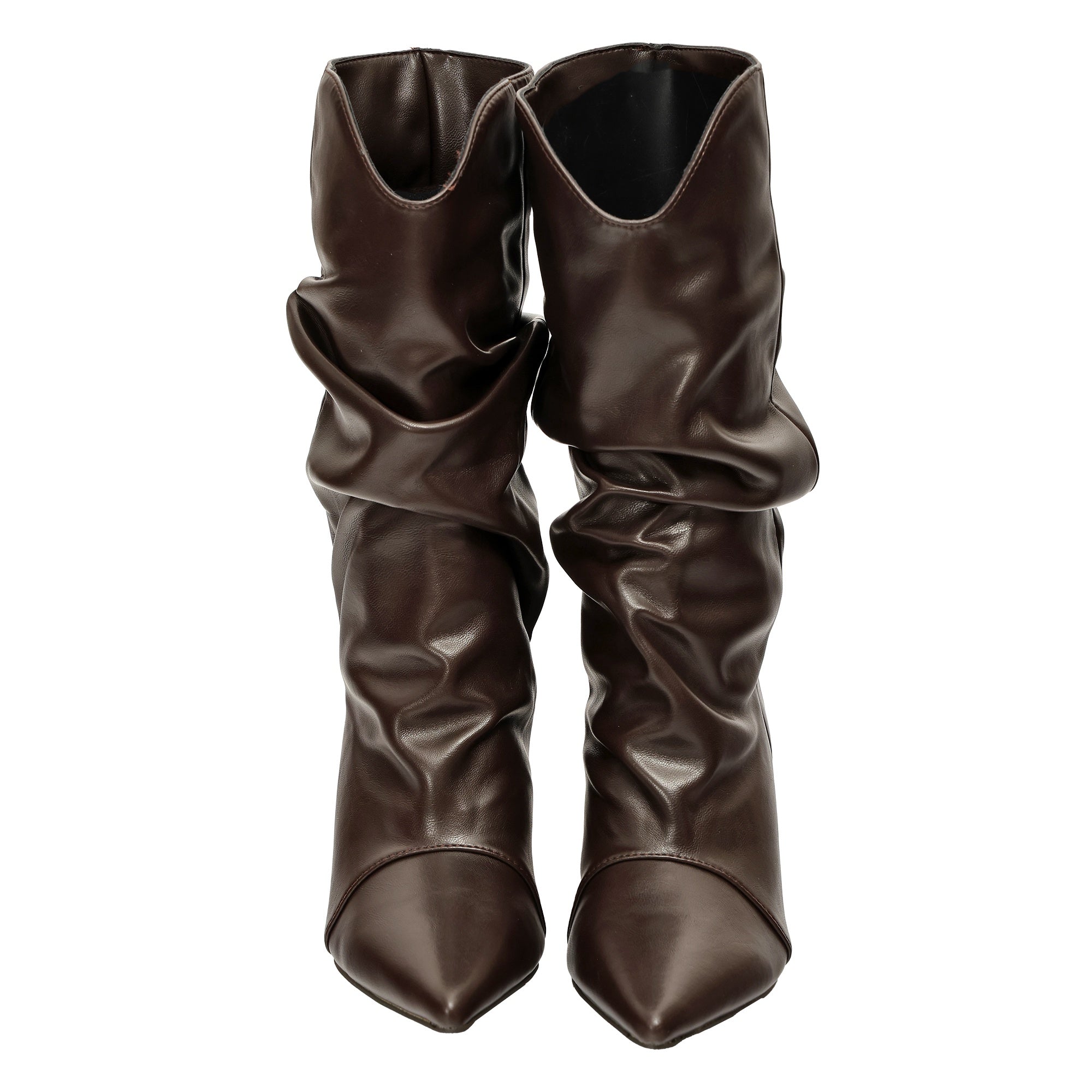 Stivaletto in simil pelle con tacco basso Marrone