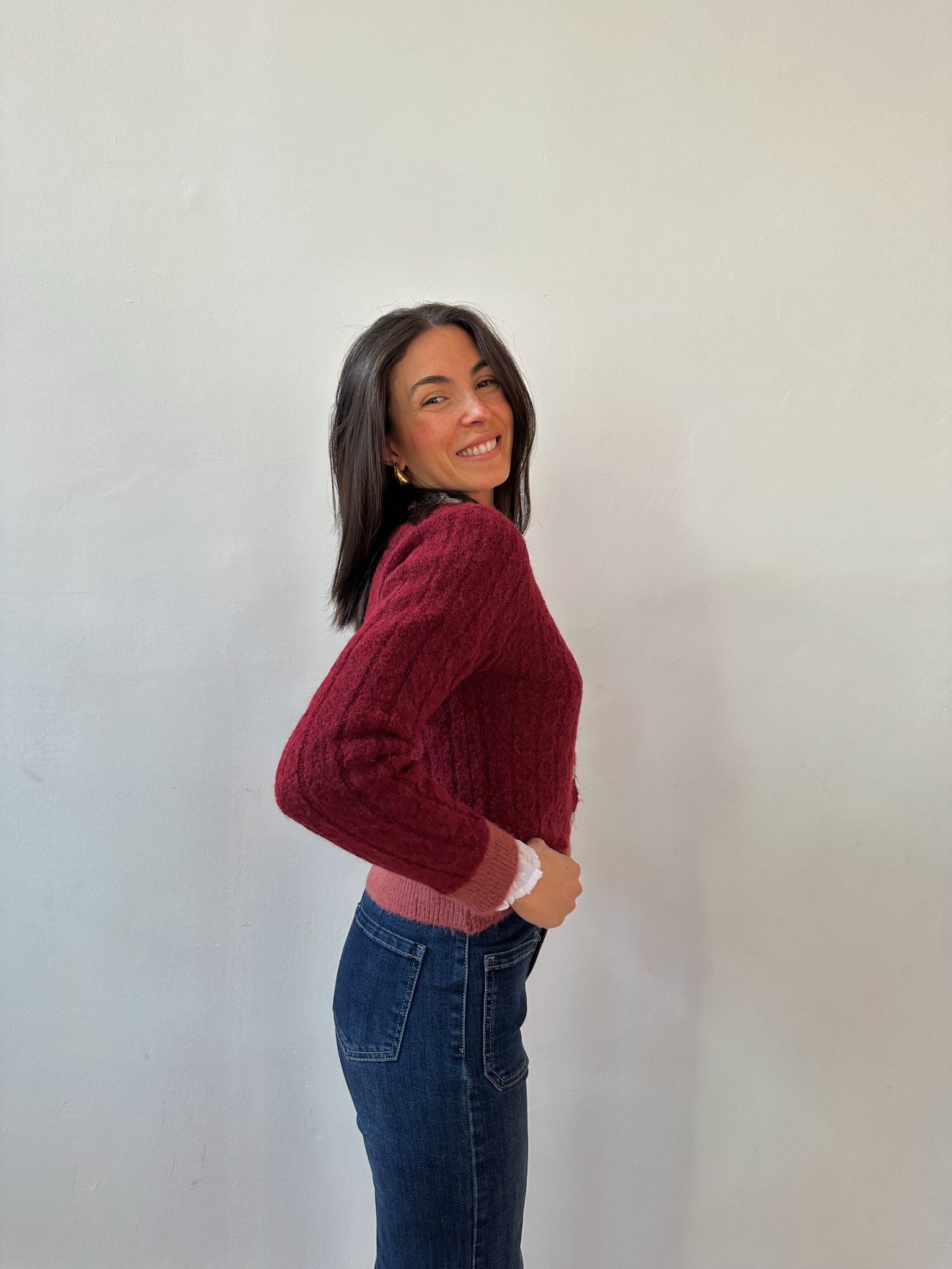 Cardigan Anna Borgogna