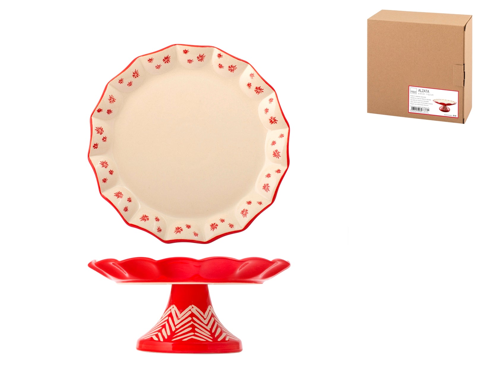 Alzata Rouge in stoneware con piede cm 20x9,5.