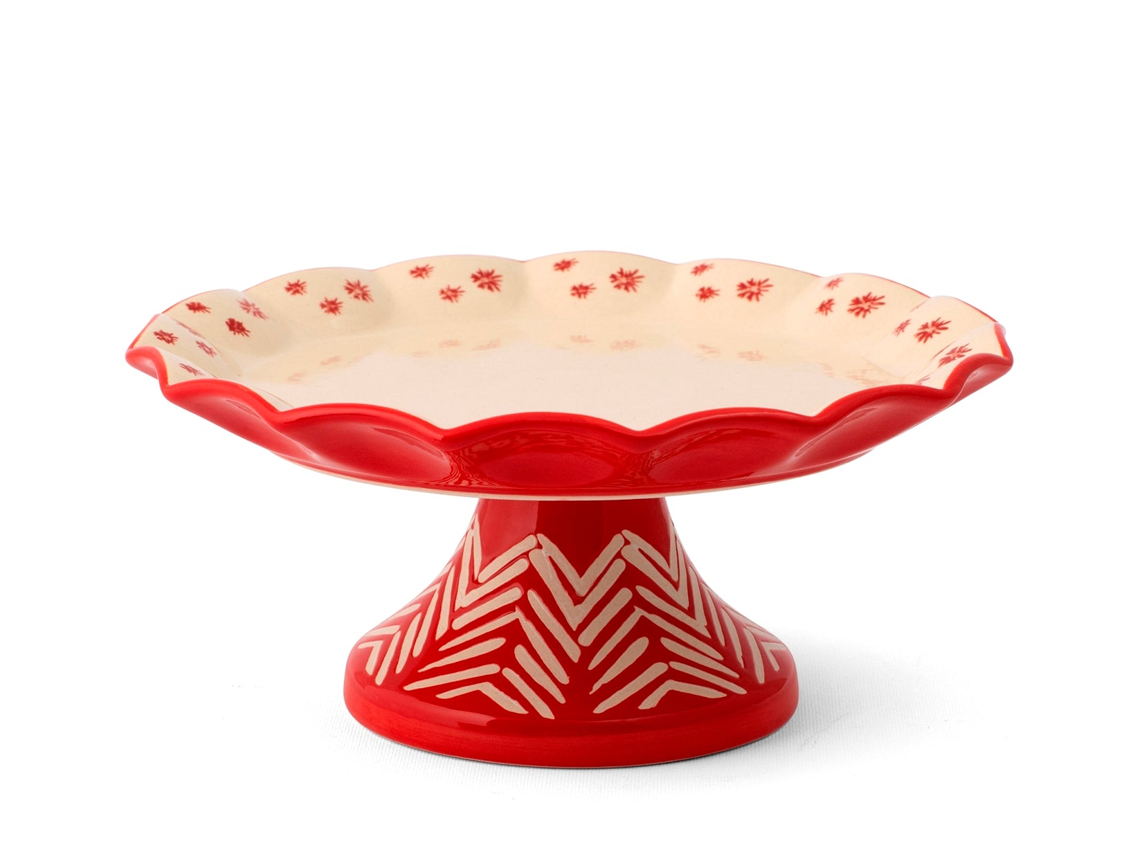 Alzata Rouge in stoneware con piede cm 20x9,5.