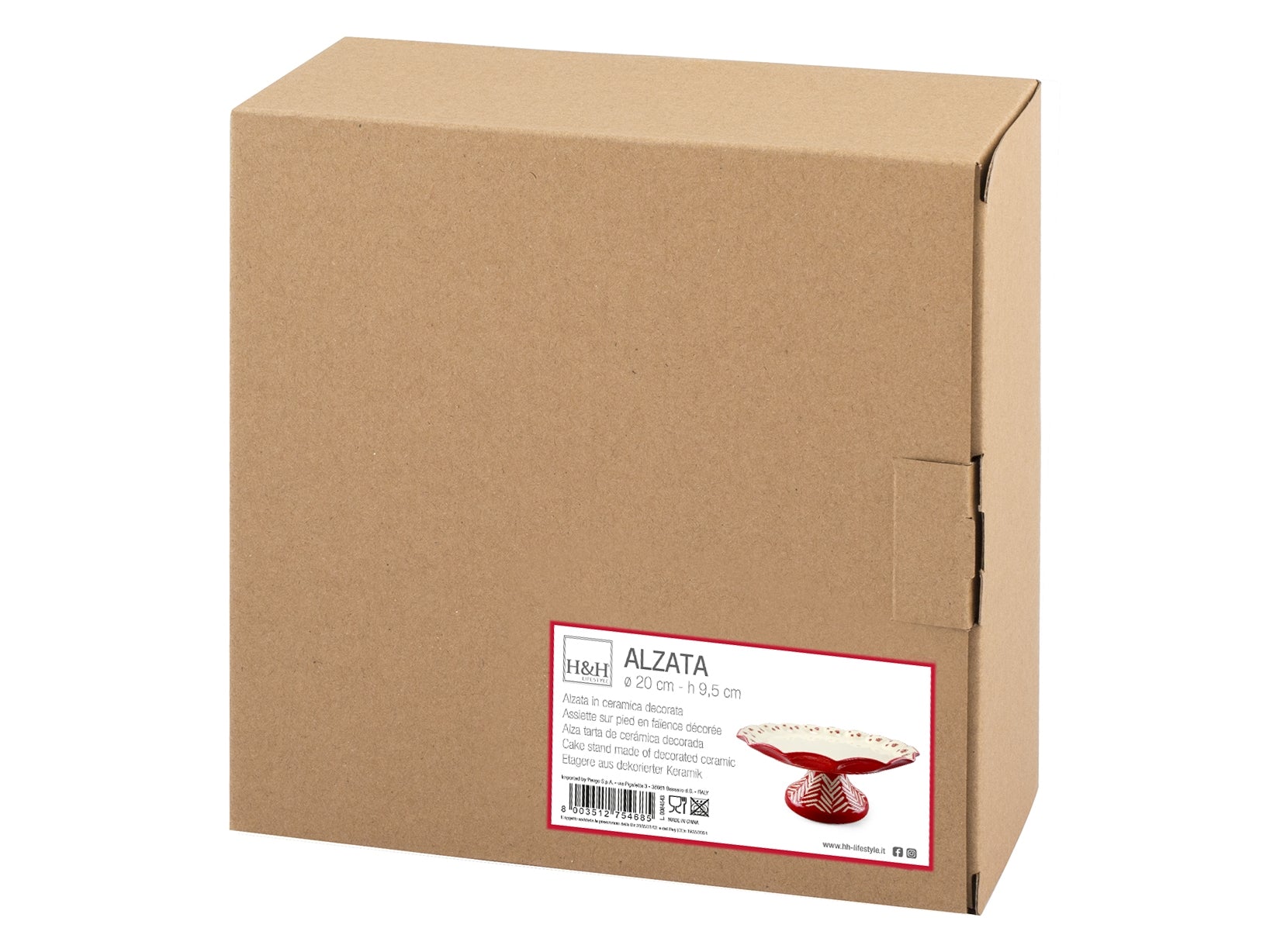 Alzata Rouge in stoneware con piede cm 20x9,5.