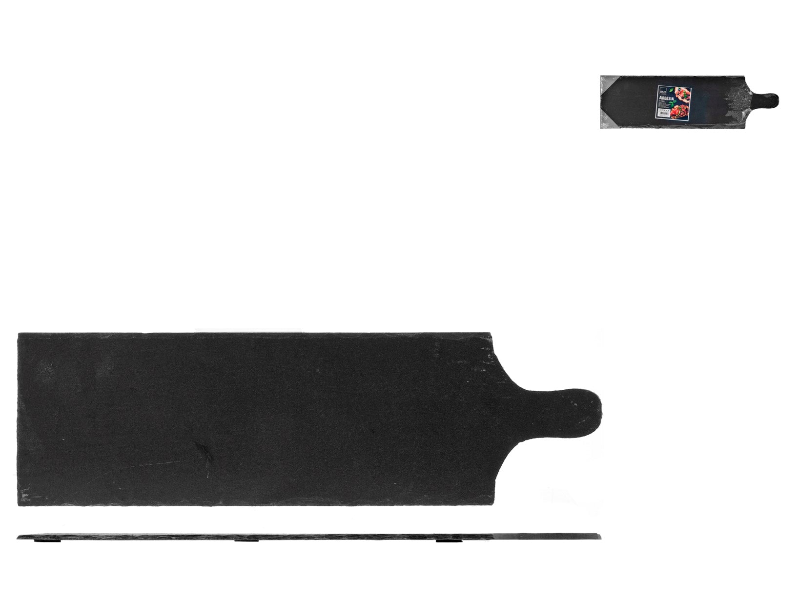Tagliere Rettangolare Con 1 Manico In Ardesia Cm53,5X16
