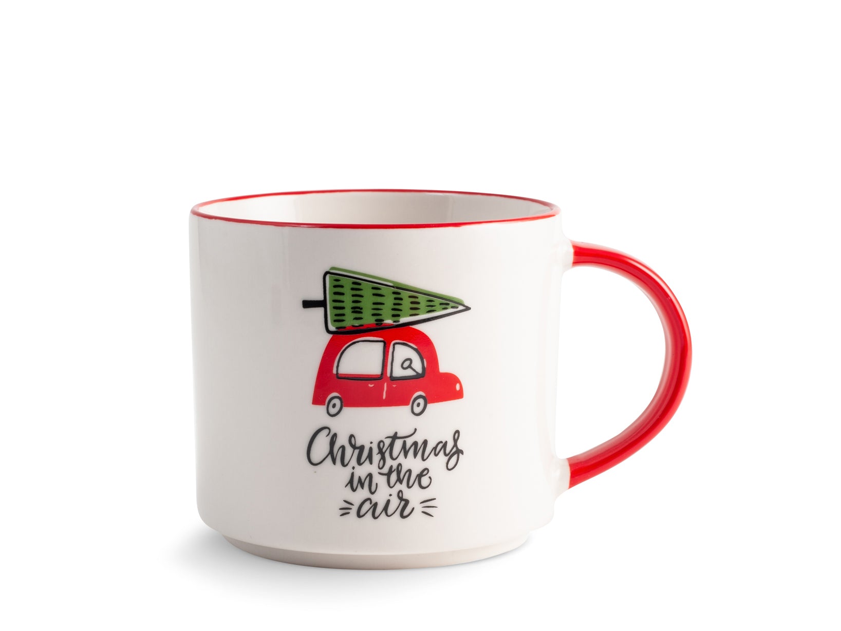 6 mug in new bone china decoro Natale