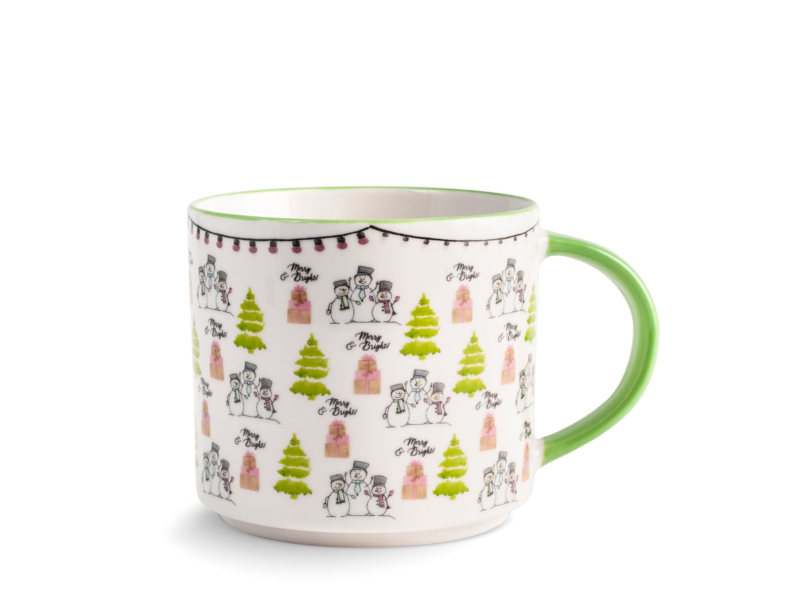 6 mug in new bone china decoro Natale